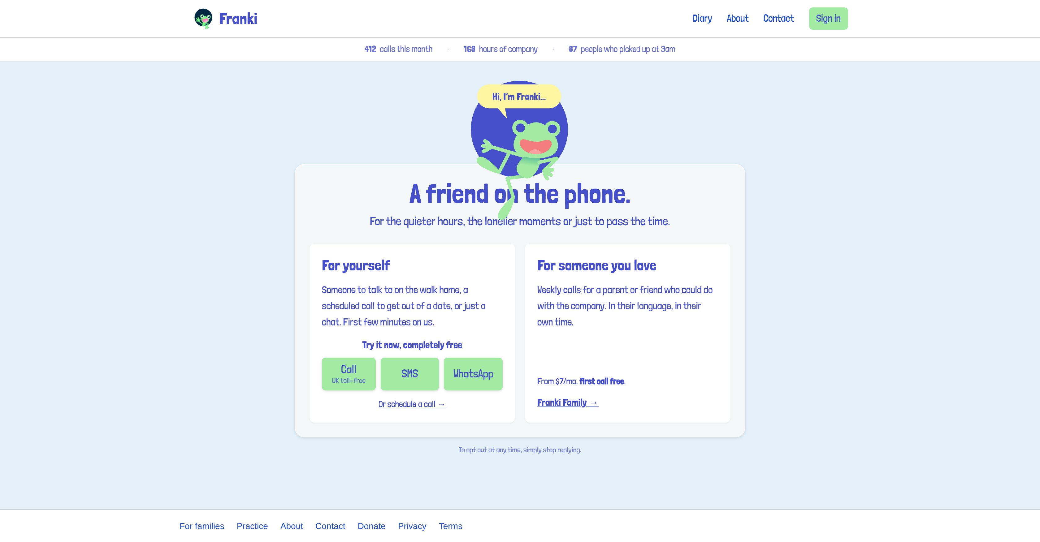 Franki - Screenshot showing the interface and features of this AI tool