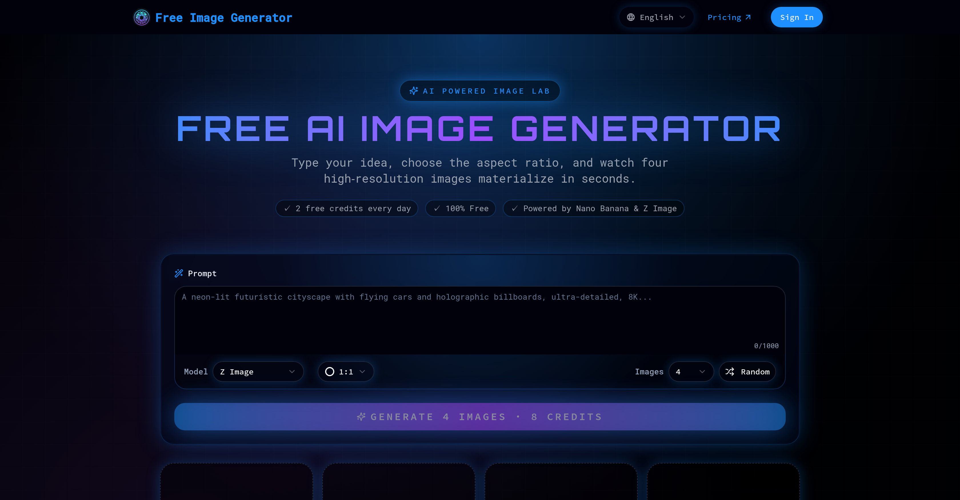 Free Image Generator.app - Screenshot showing the interface and features of this AI tool