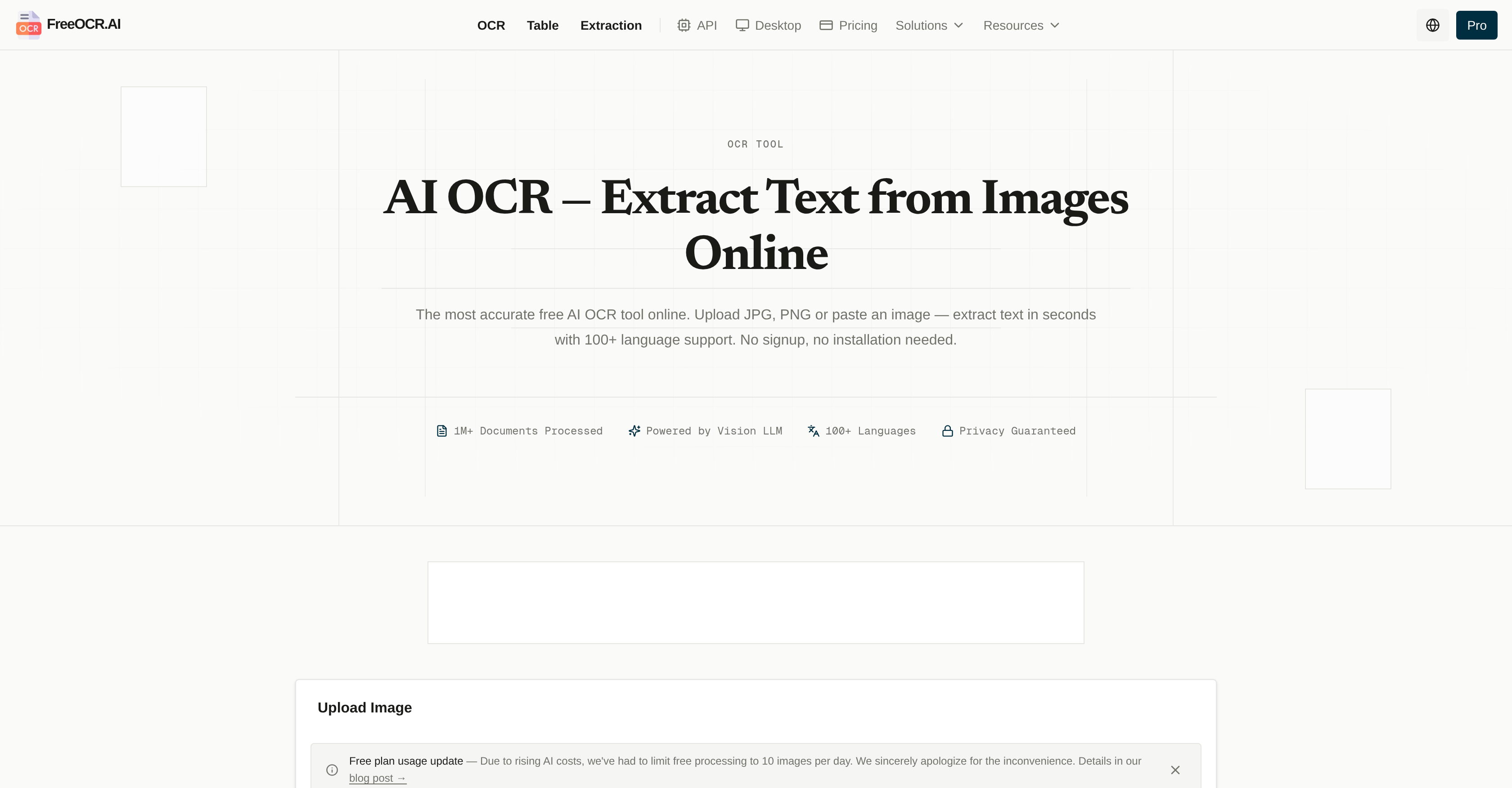 FreeOCR.AI - Screenshot showing the interface and features of this AI tool