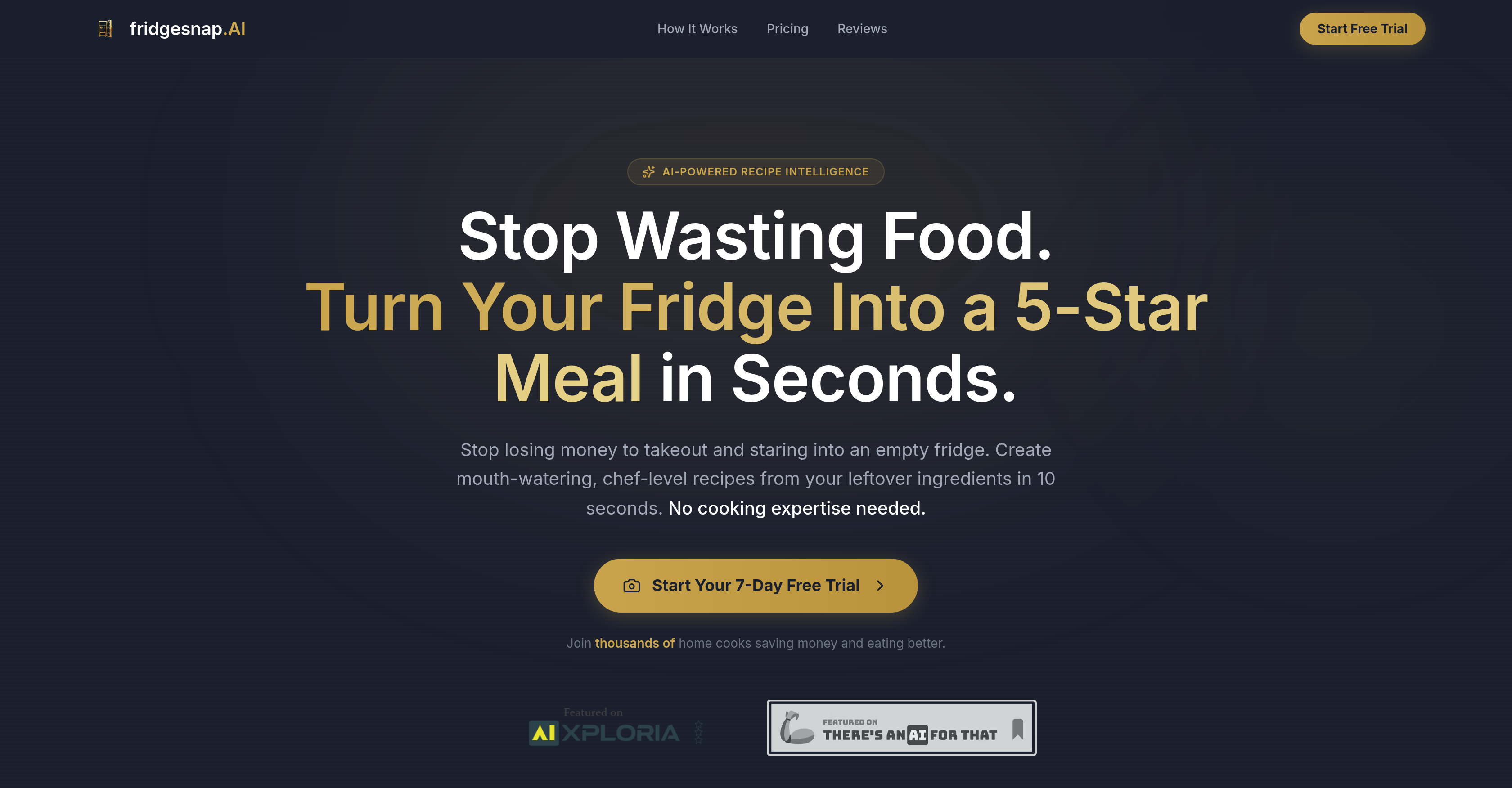 fridgesnap.AI - Screenshot showing the interface and features of this AI tool