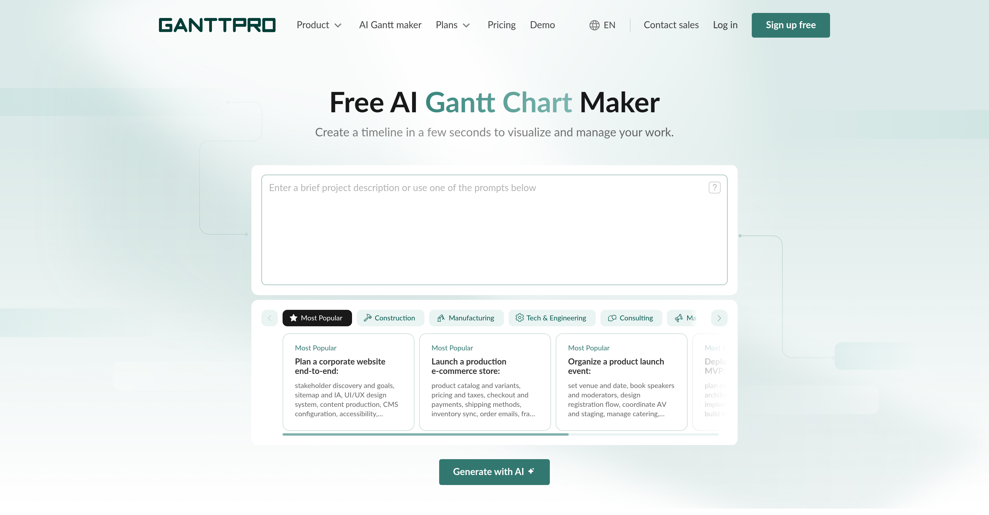 GanttPRO - Screenshot showing the interface and features of this AI tool