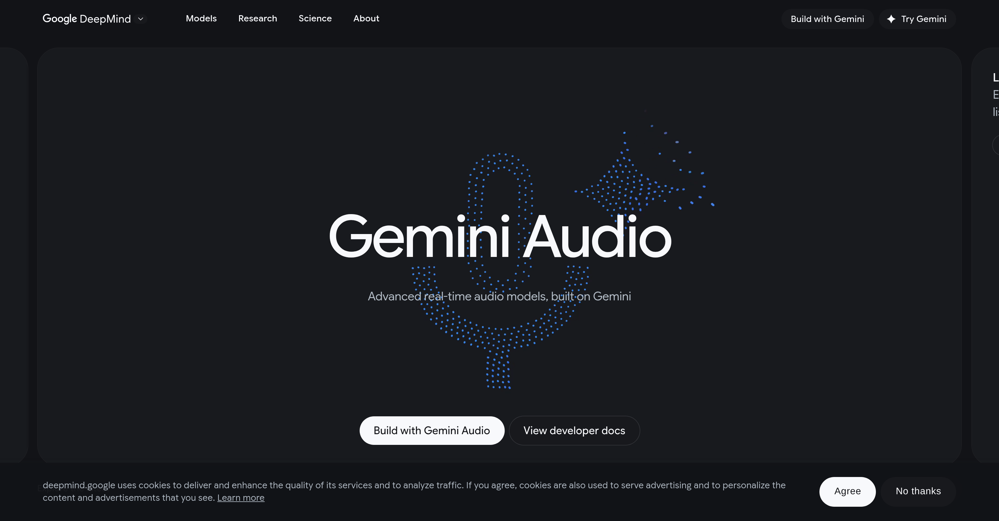 Gemini Audio - Screenshot showing the interface and features of this AI tool