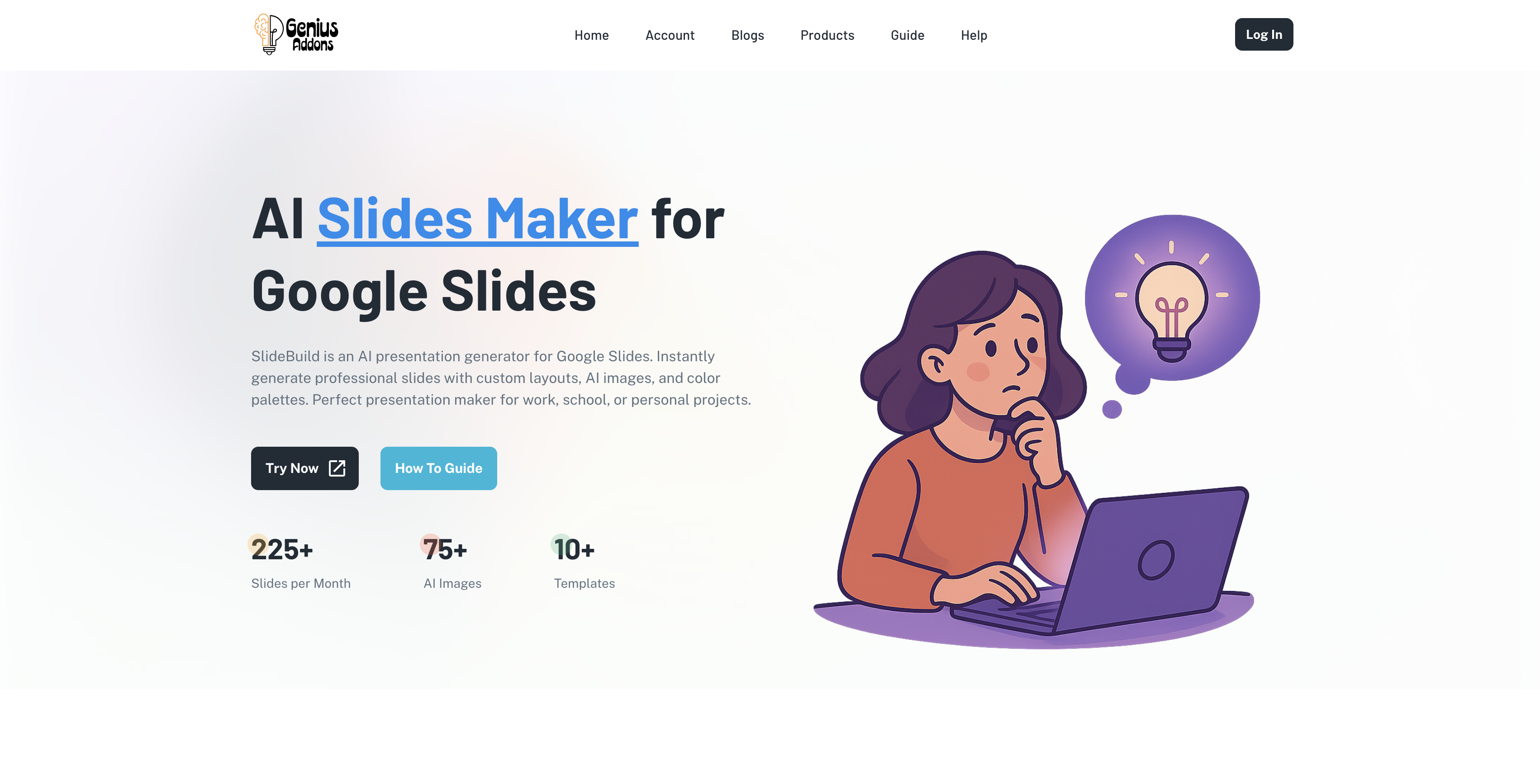 SlideBuild: Ai Slides Maker - Screenshot showing the interface and features of this AI tool
