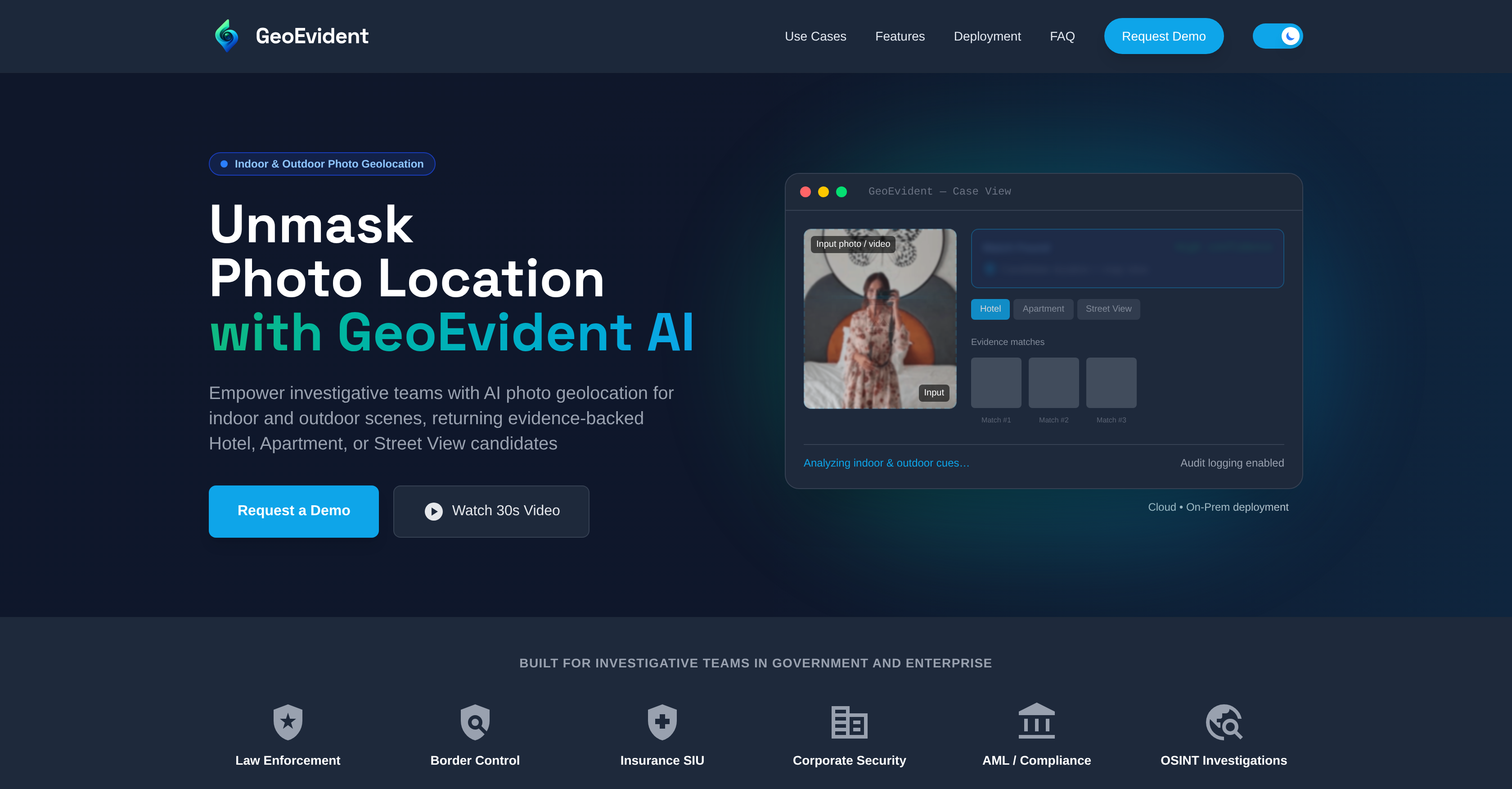 GeoEvident - Screenshot showing the interface and features of this AI tool