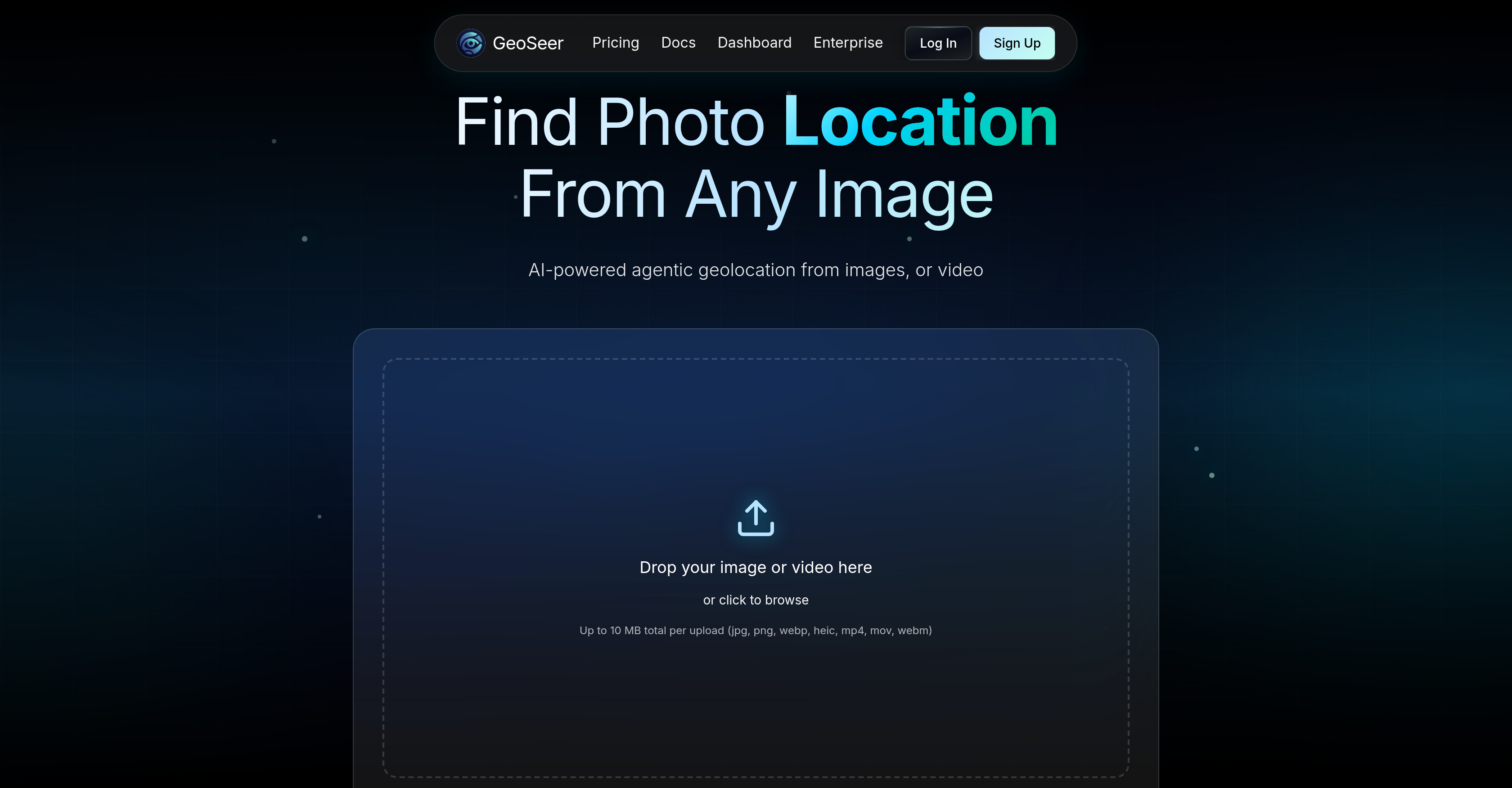 GeoSeer - Screenshot showing the interface and features of this AI tool