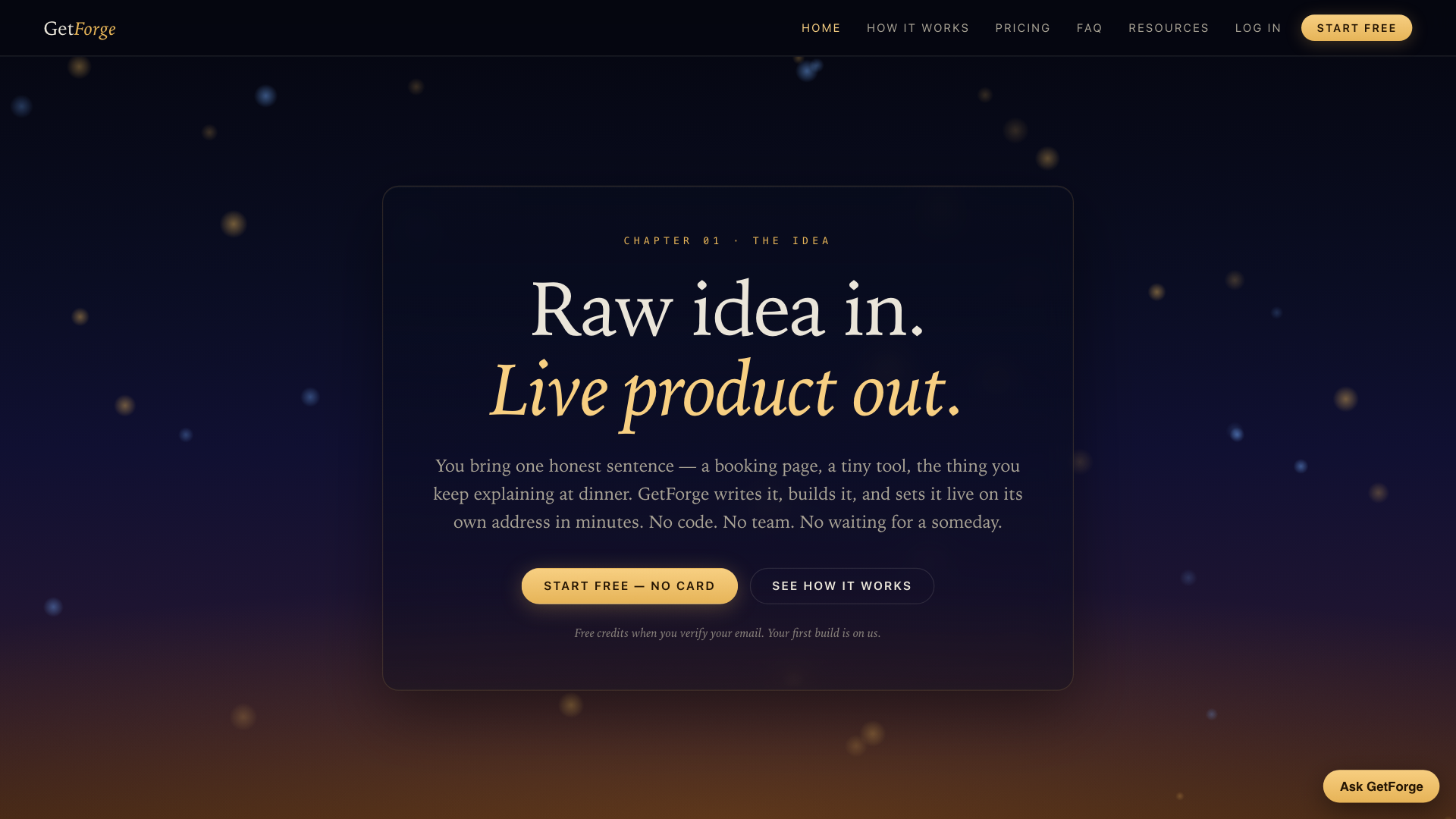GetForge - Screenshot showing the interface and features of this AI tool