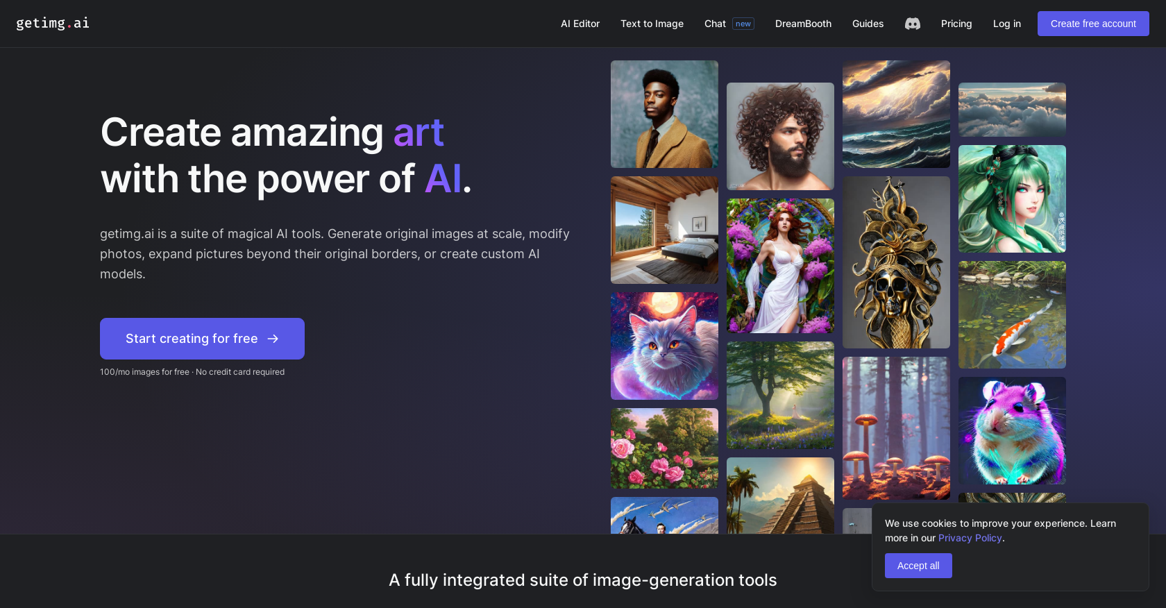 Getimg.ai - Screenshot showing the interface and features of this AI tool