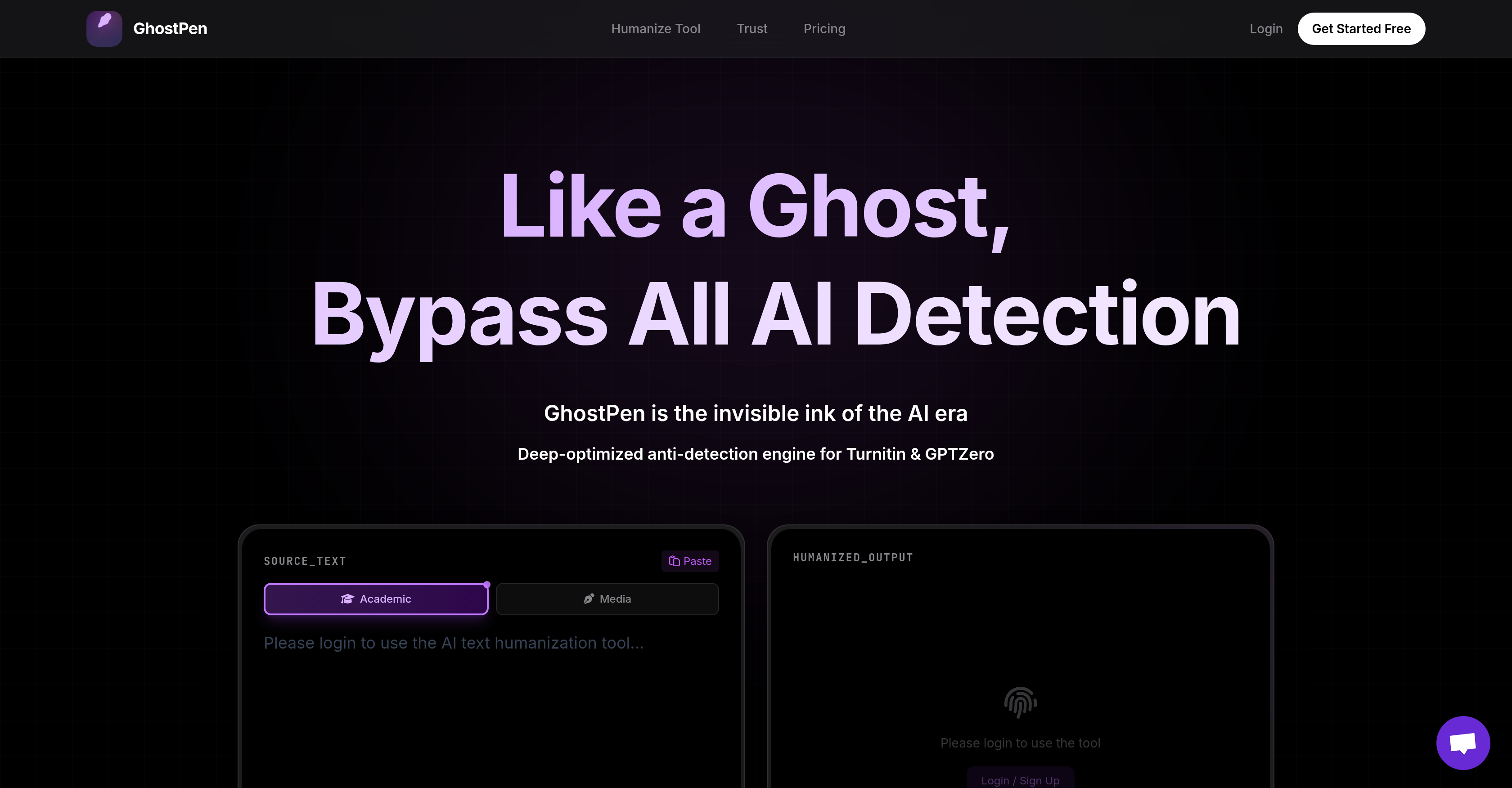 GhostPen - Screenshot showing the interface and features of this AI tool