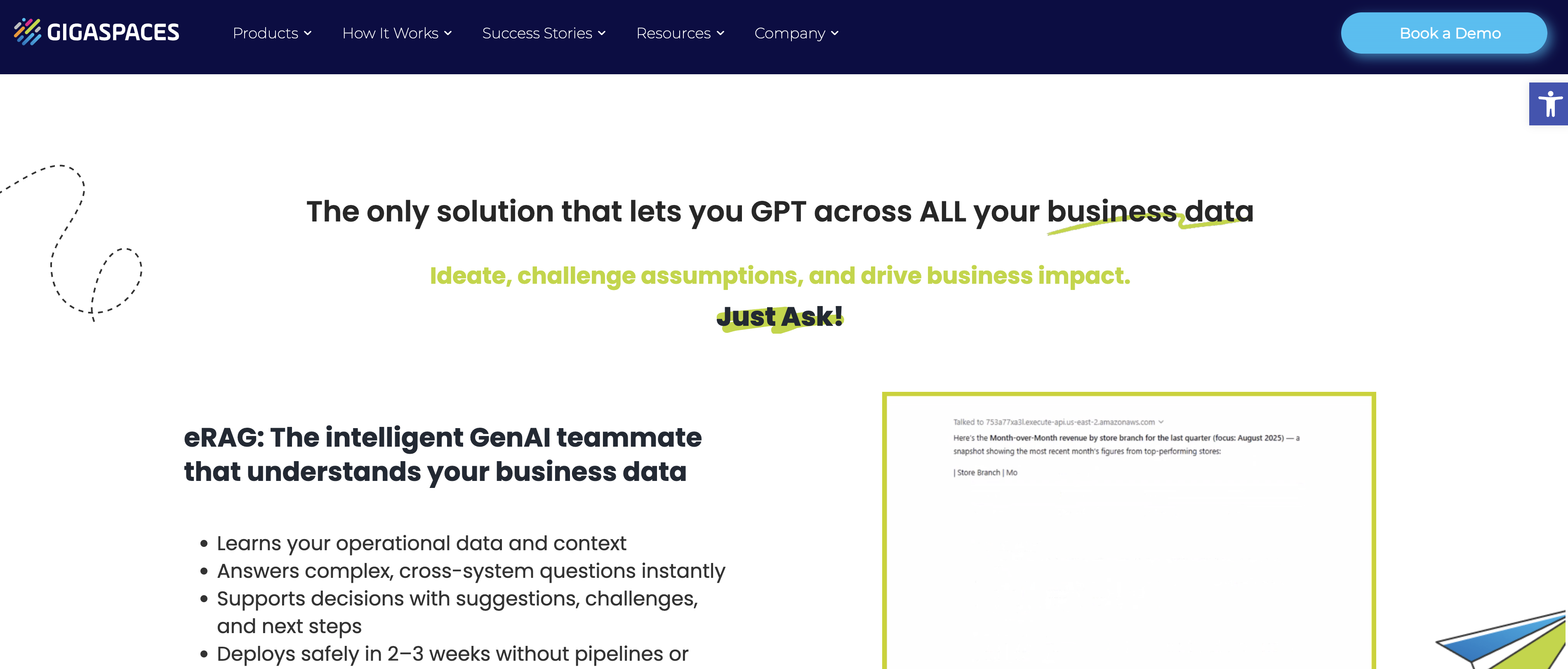 GigaSpaces eRAG GenAI - Screenshot showing the interface and features of this AI tool