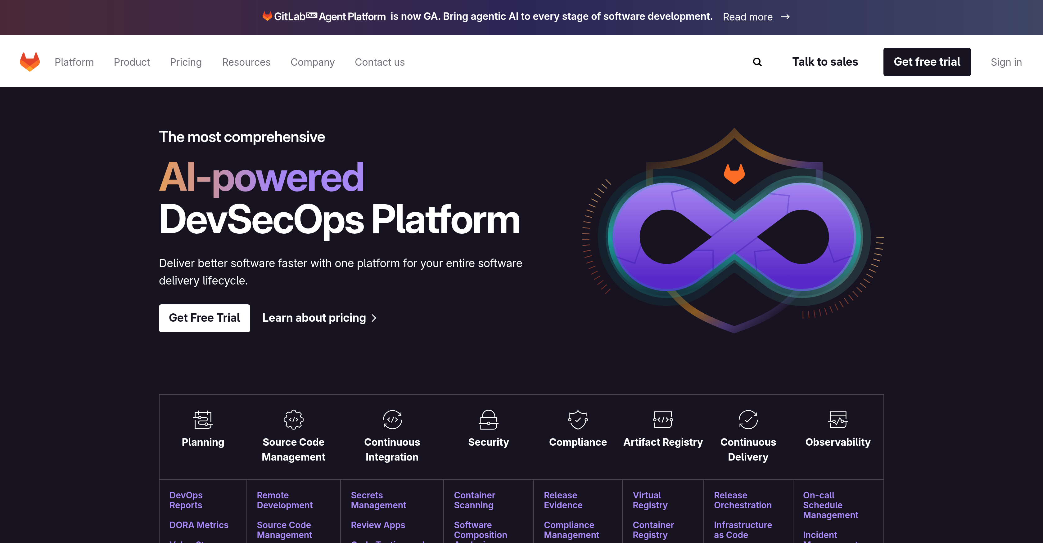 GitLab - Screenshot showing the interface and features of this AI tool