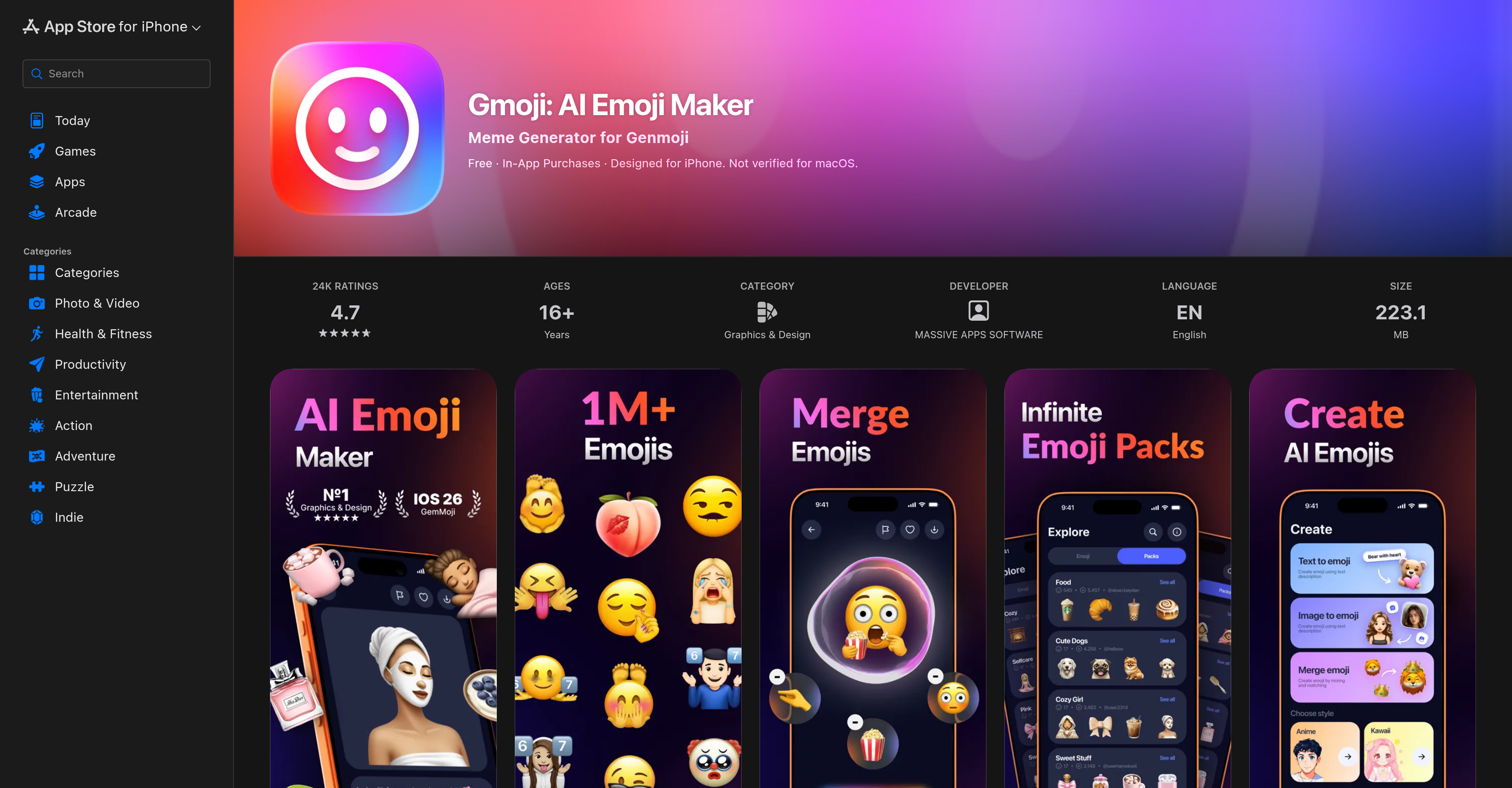 Gmoji - Screenshot showing the interface and features of this AI tool