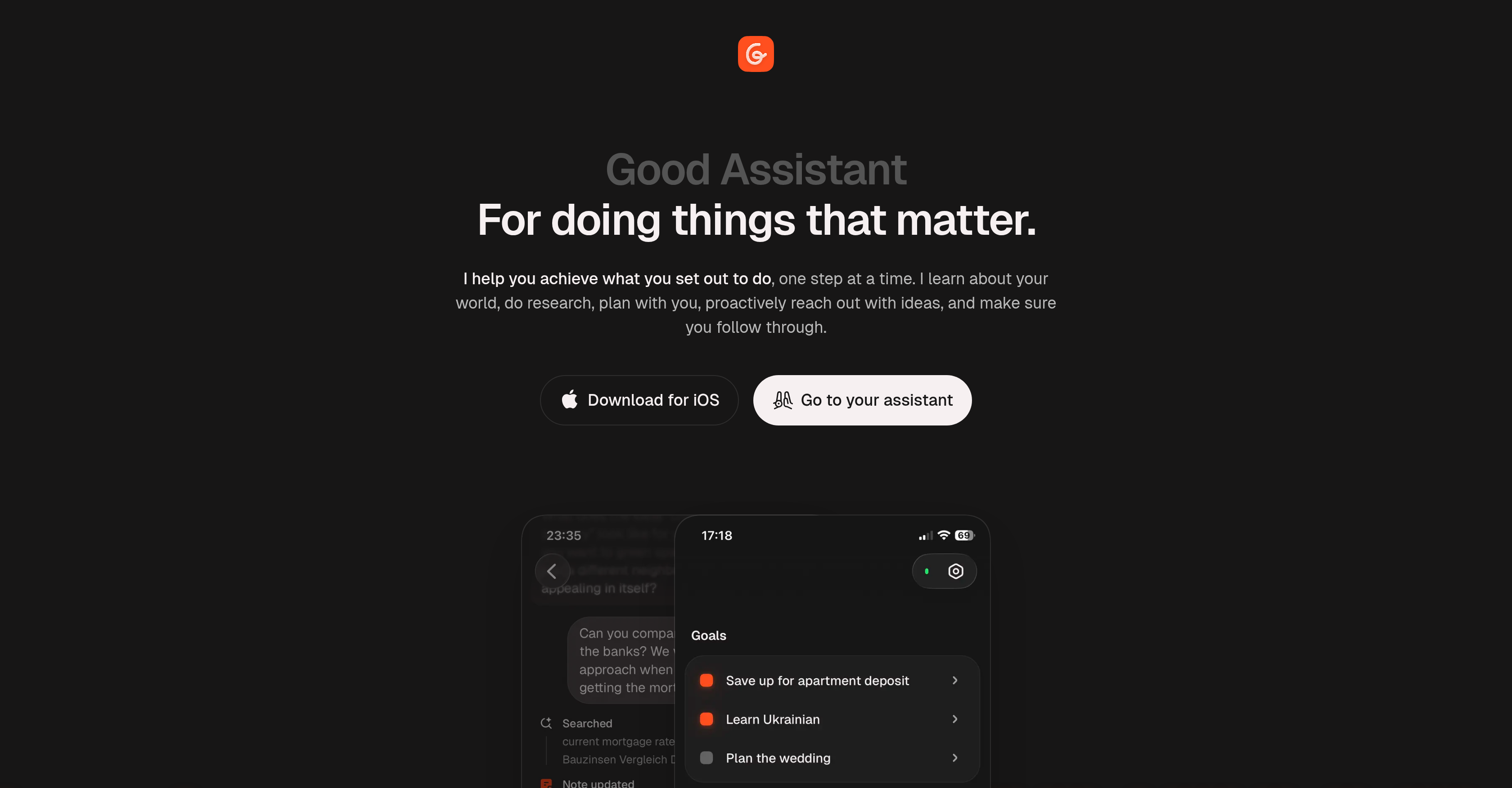 Good Assistant - Screenshot showing the interface and features of this AI tool
