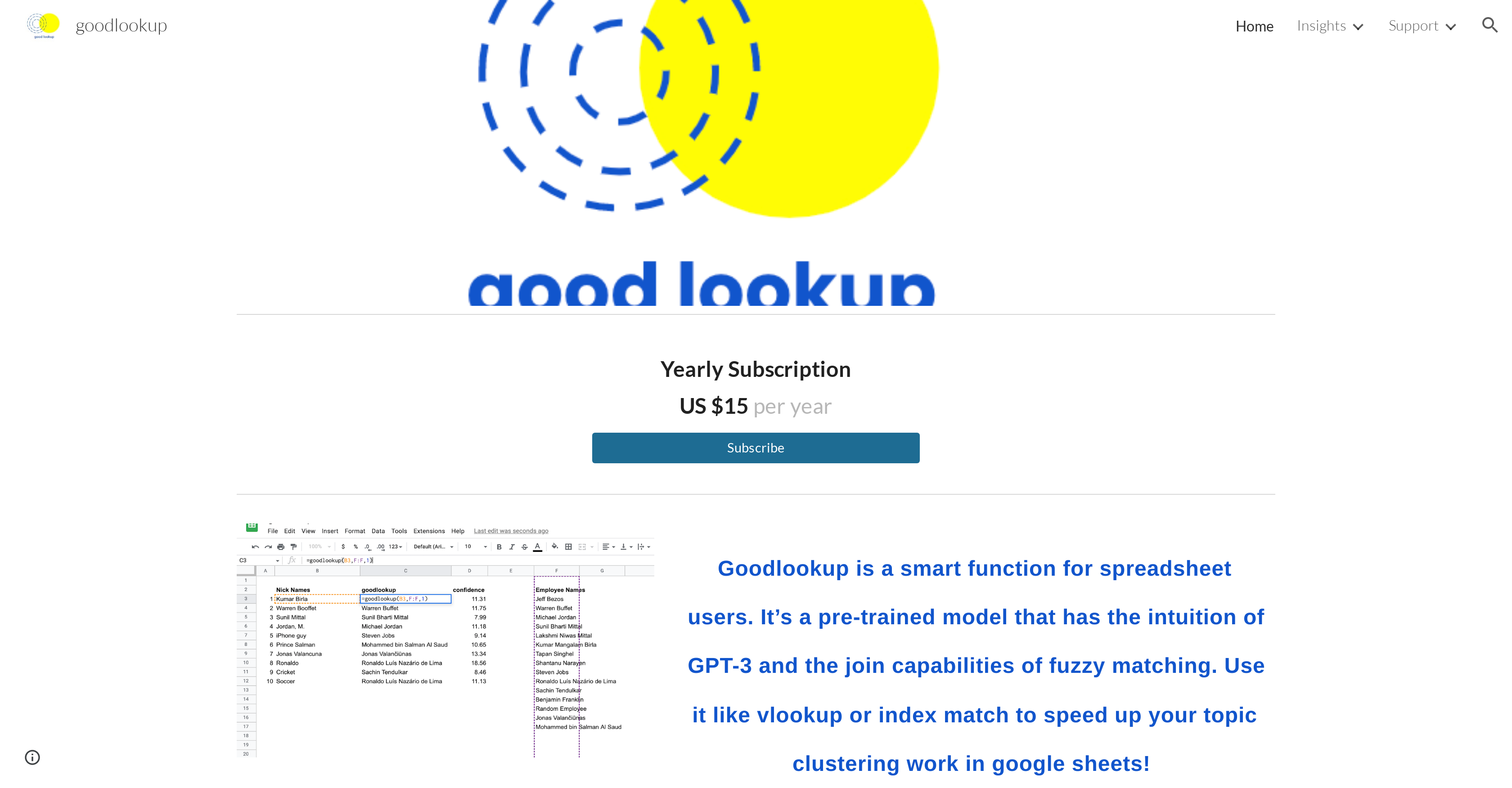 Goodlookup - Screenshot showing the interface and features of this AI tool