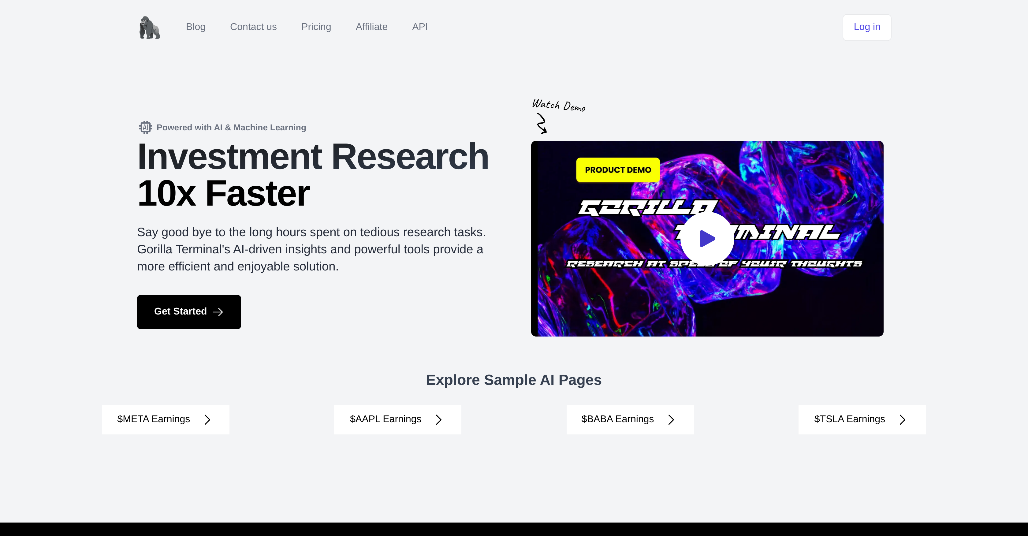 Gorilla Terminal - Screenshot showing the interface and features of this AI tool