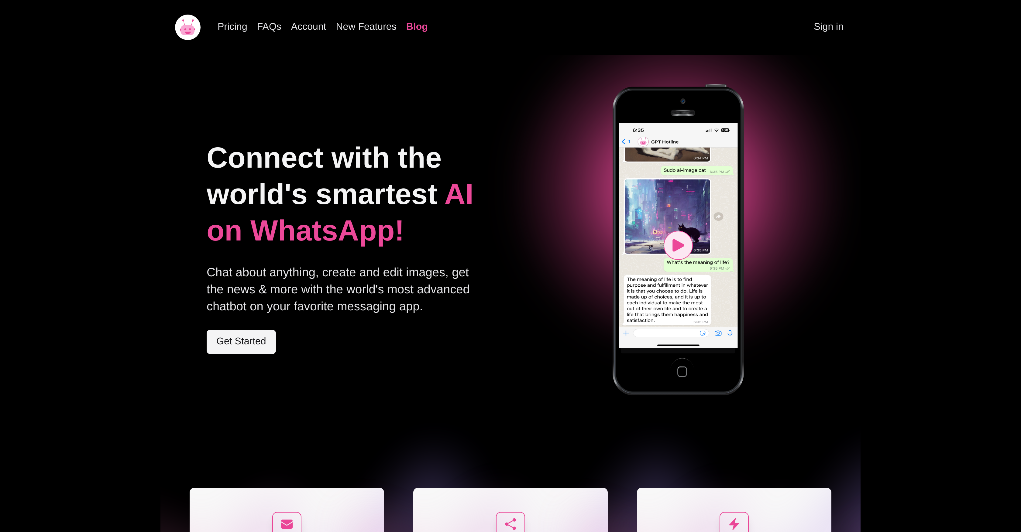 GPT Hotline - Screenshot showing the interface and features of this AI tool