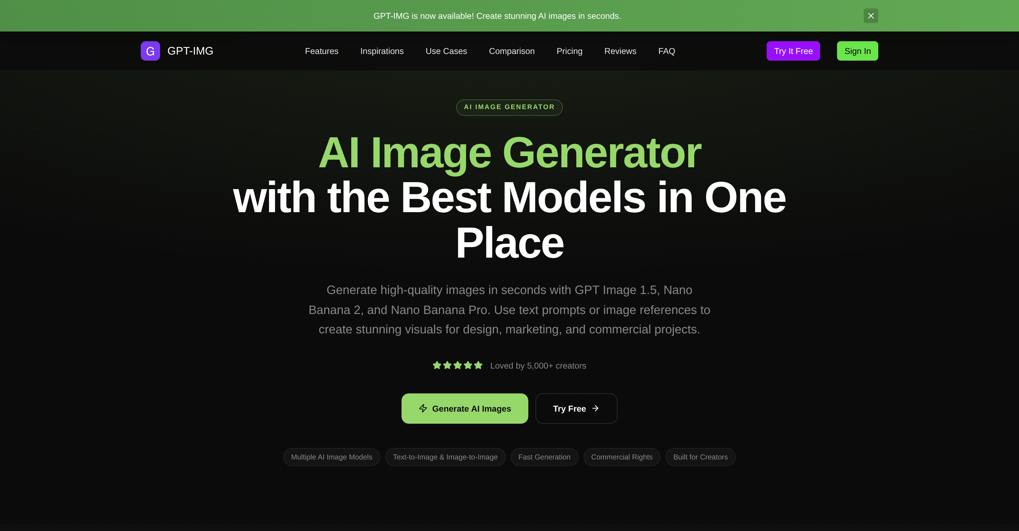 GPT-IMG - Screenshot showing the interface and features of this AI tool