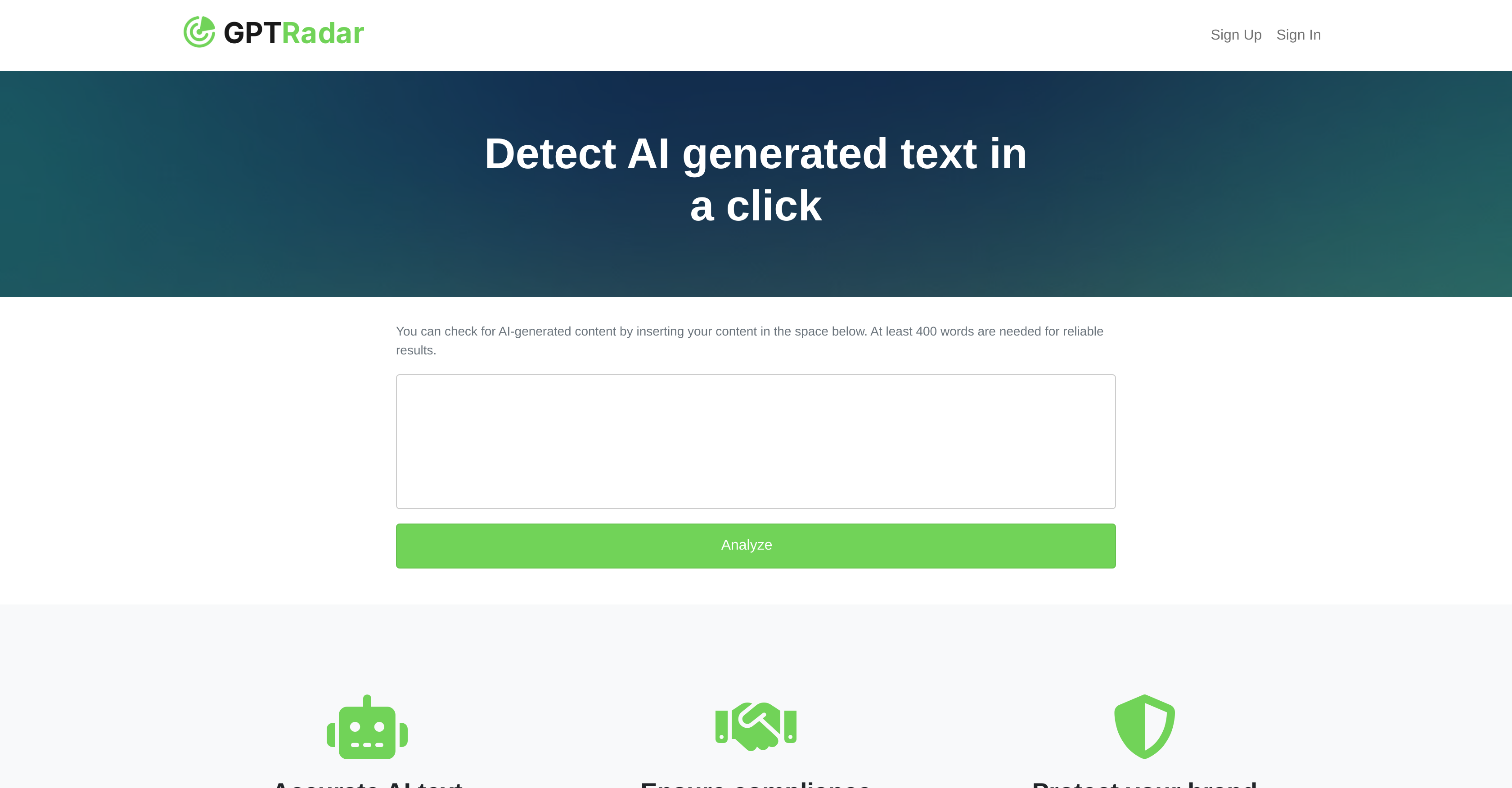 GPT Radar - Screenshot showing the interface and features of this AI tool