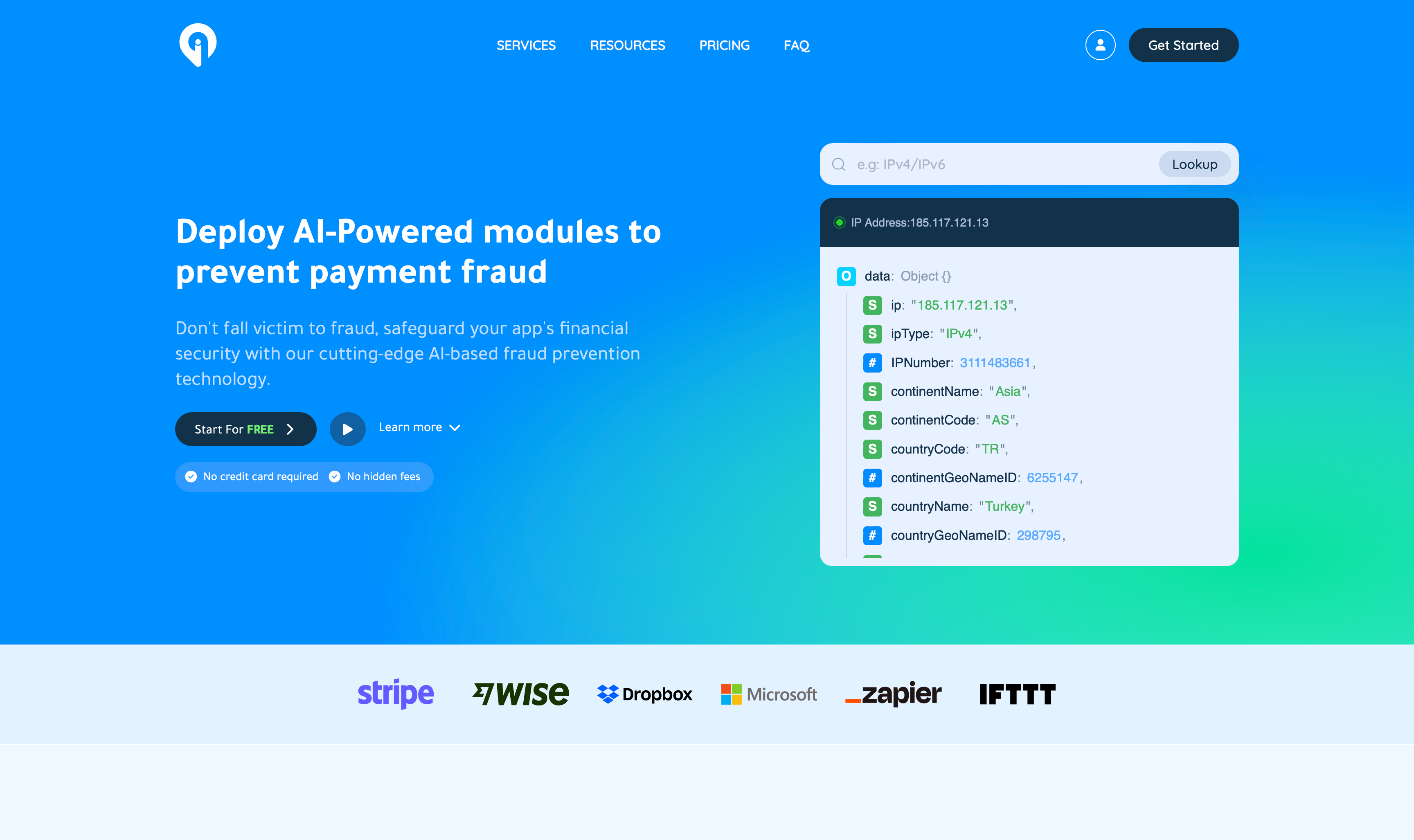 Greip - Screenshot showing the interface and features of this AI tool