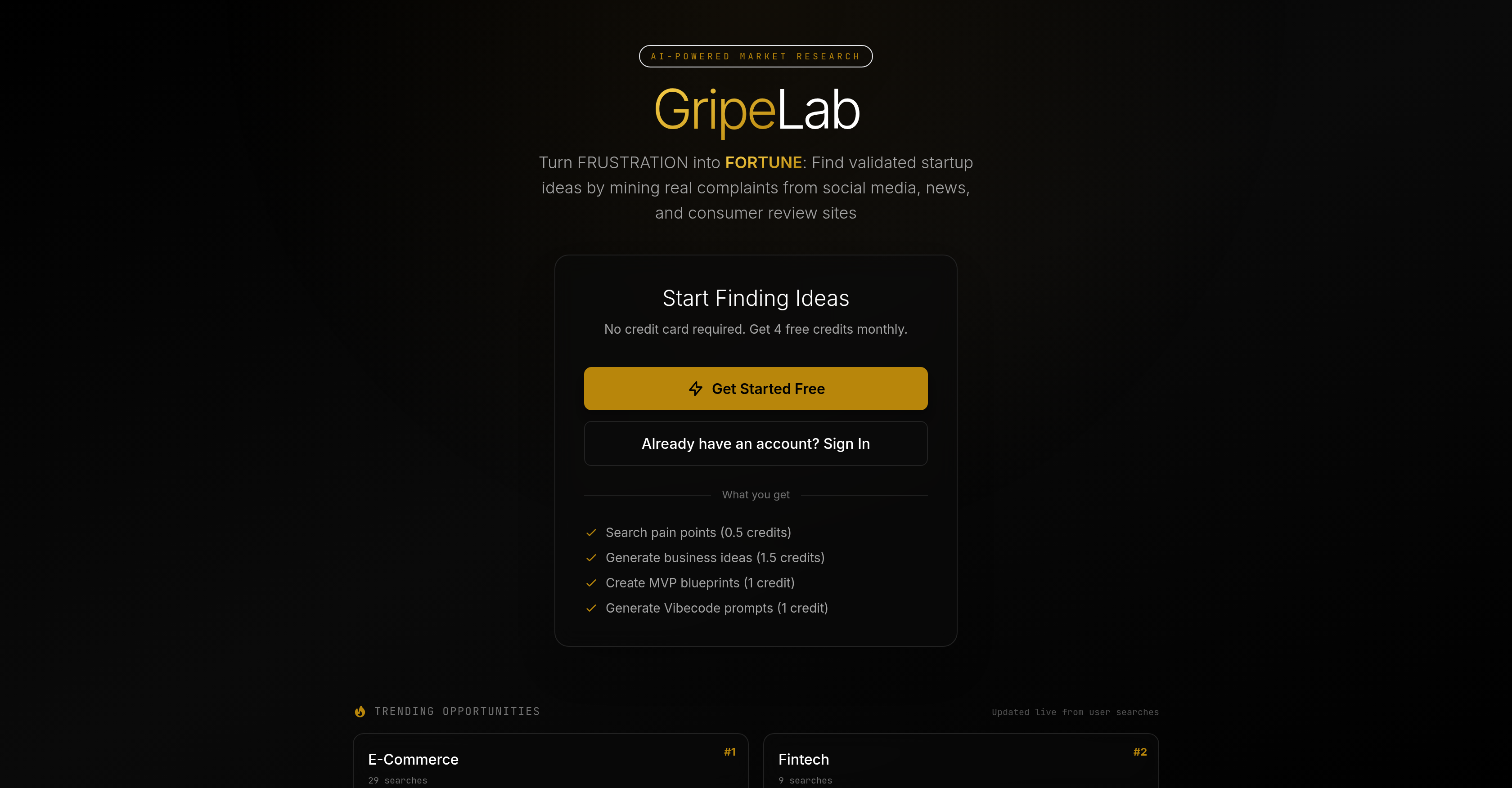 GripeLab - Screenshot showing the interface and features of this AI tool