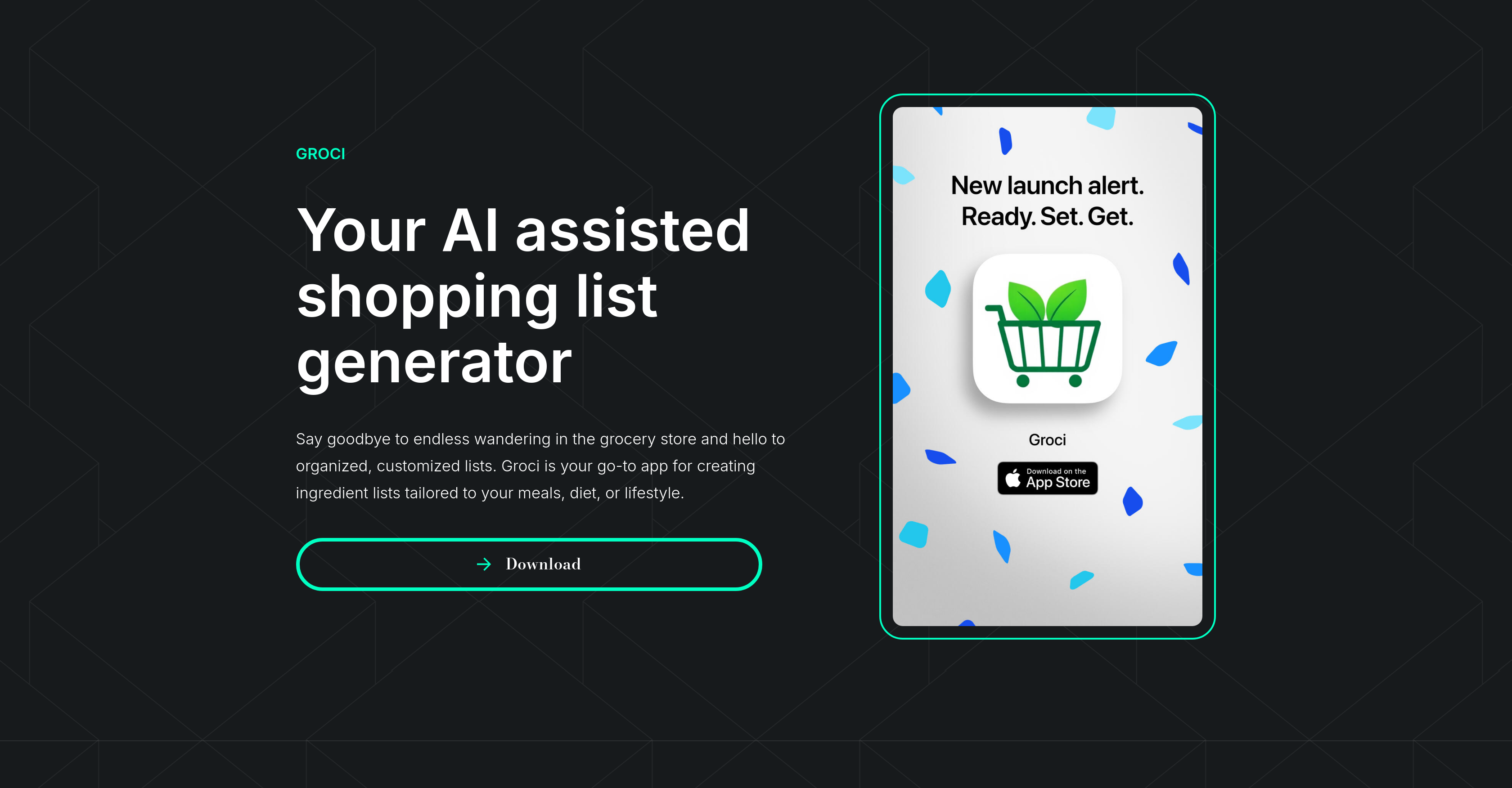 Groci - Screenshot showing the interface and features of this AI tool