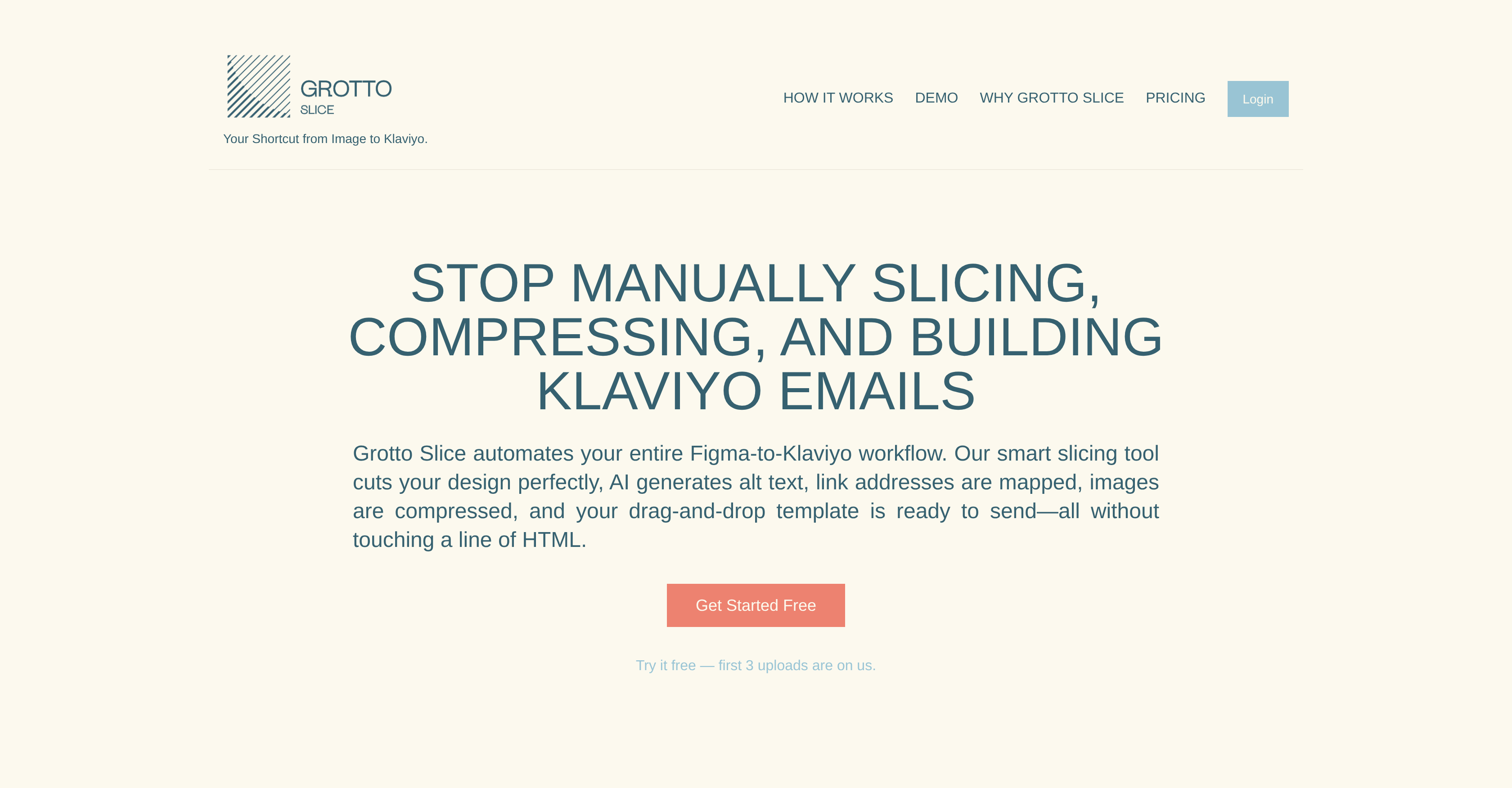 Grotto Slice - Automated Email Slicer - Screenshot showing the interface and features of this AI tool