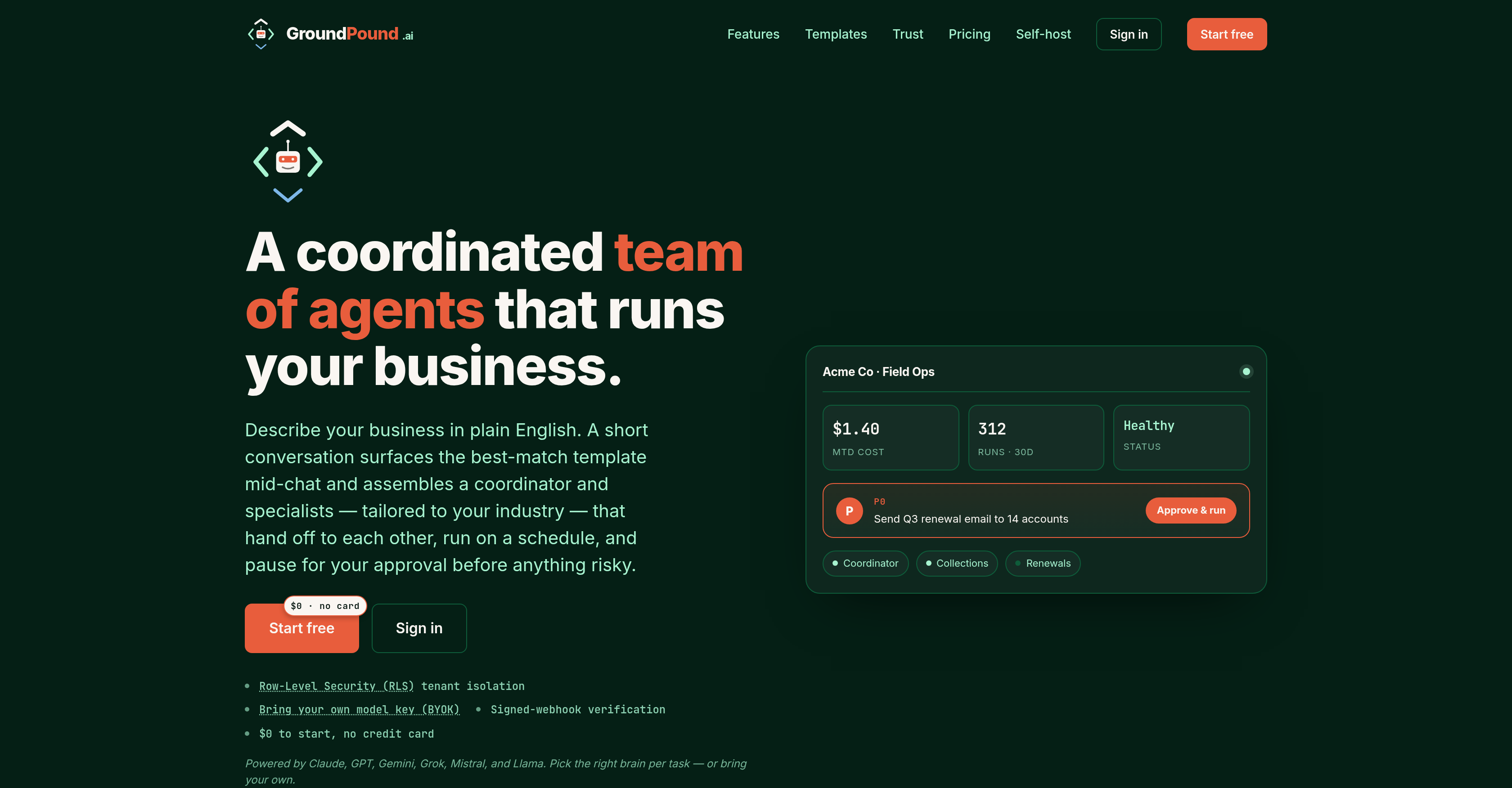 GroundPound AI - Screenshot showing the interface and features of this AI tool