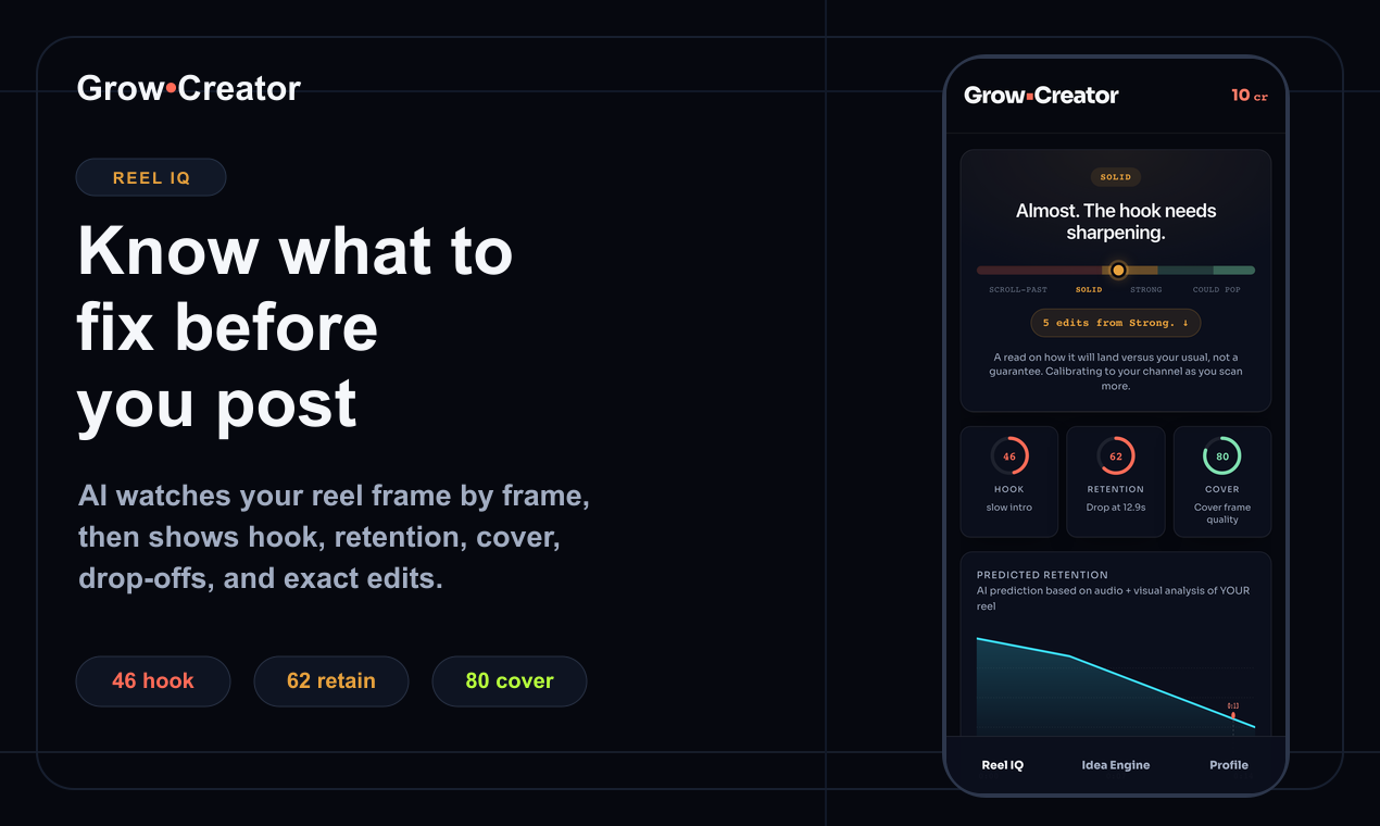 GrowCreator - Screenshot showing the interface and features of this AI tool