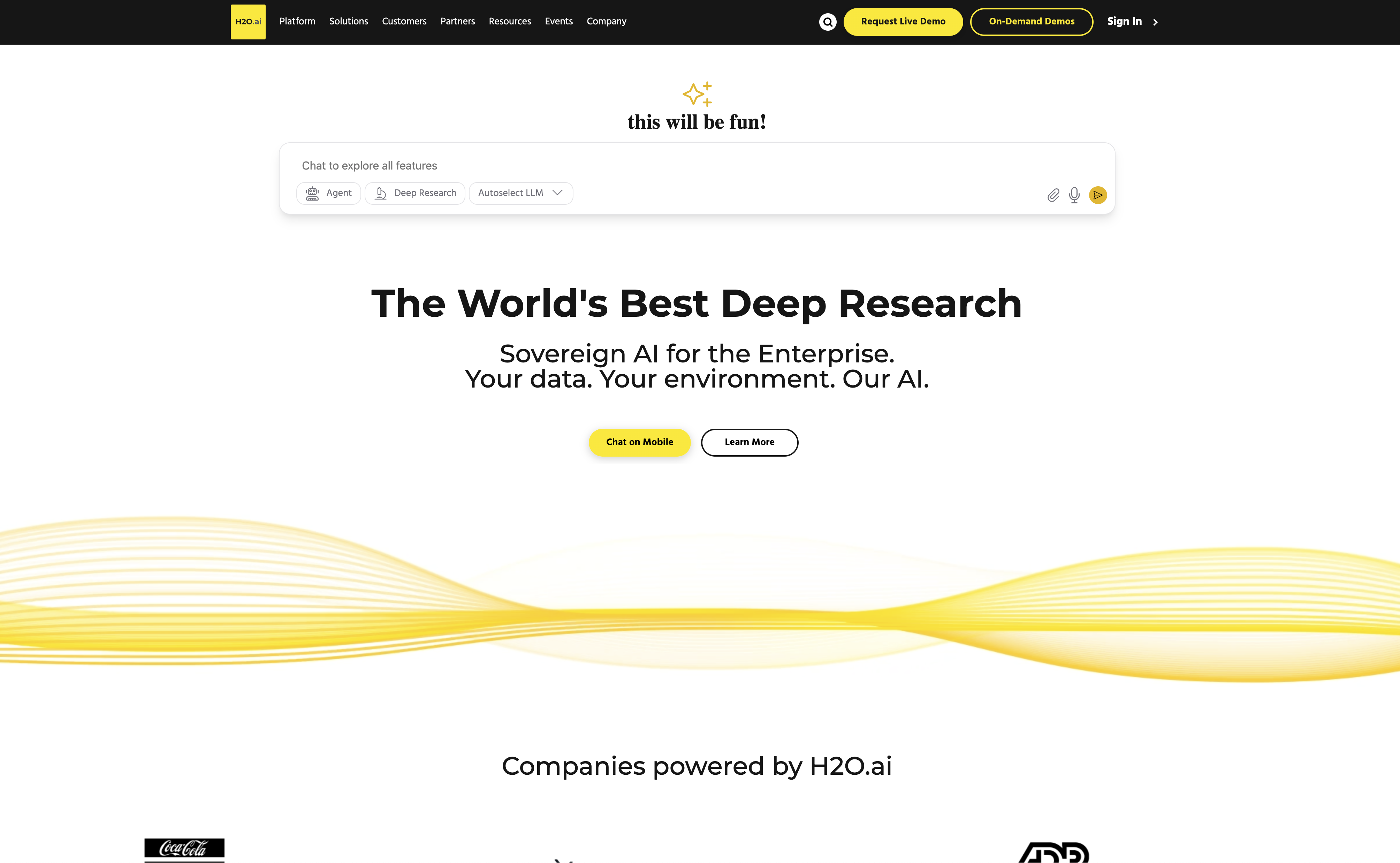 H2O.ai - Screenshot showing the interface and features of this AI tool