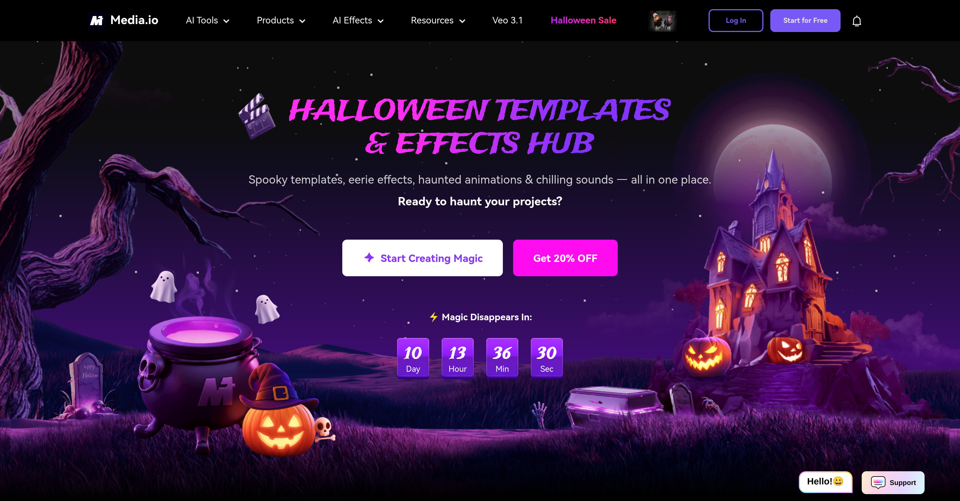 Halloween AI Filters by Media.io - Screenshot showing the interface and features of this AI tool