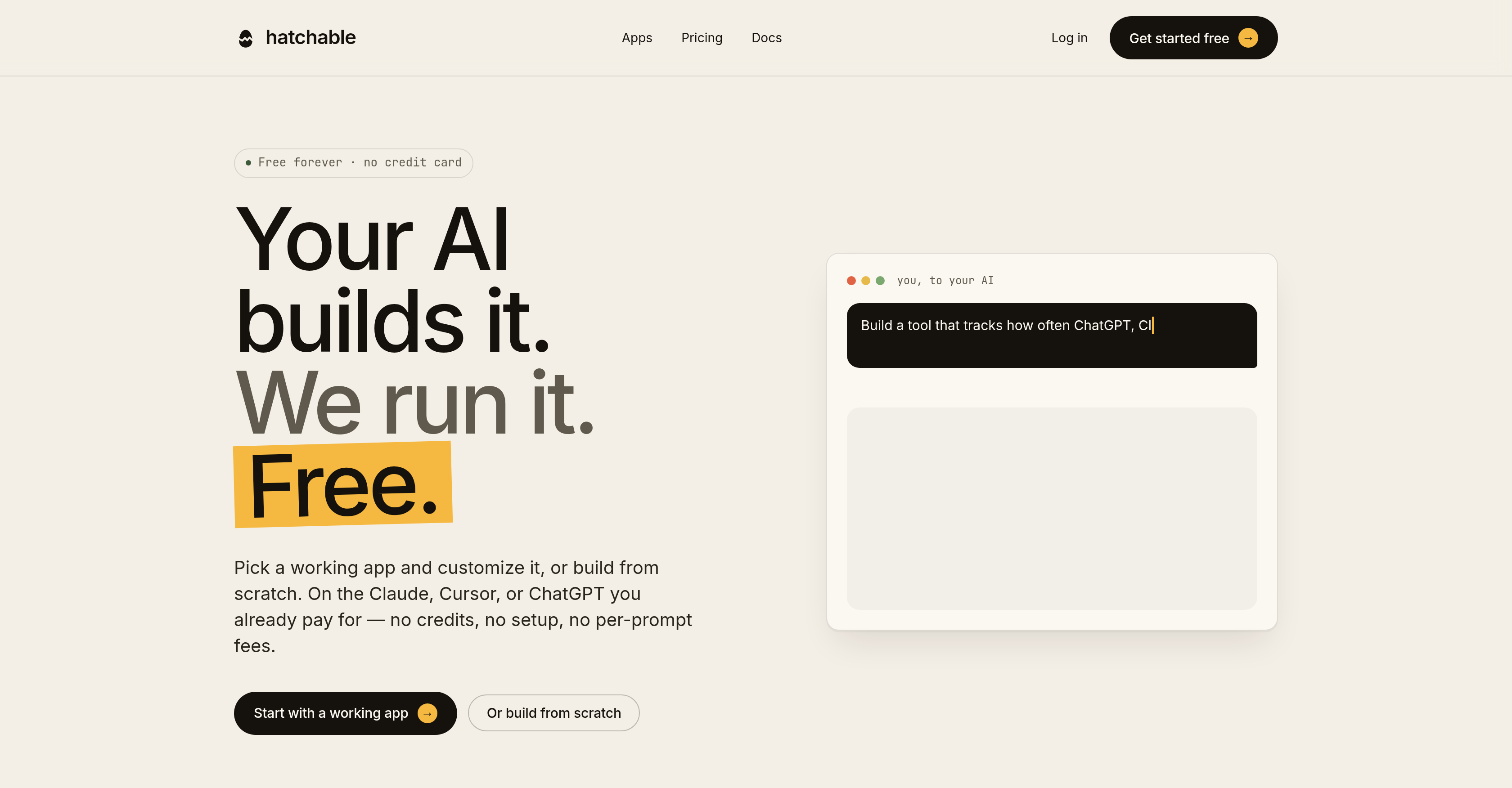 Hatchable - Screenshot showing the interface and features of this AI tool