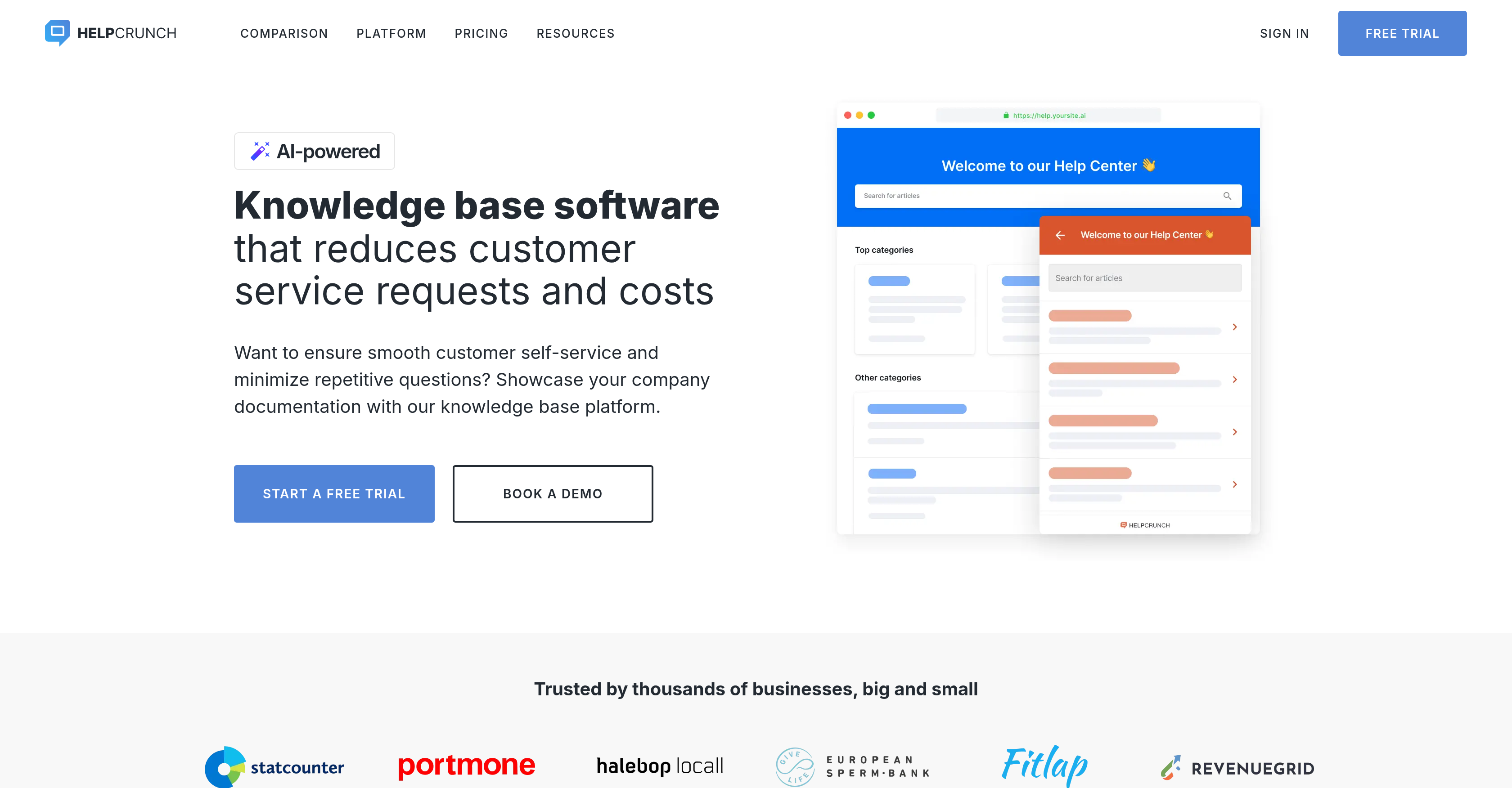 HelpCrunch - Screenshot showing the interface and features of this AI tool