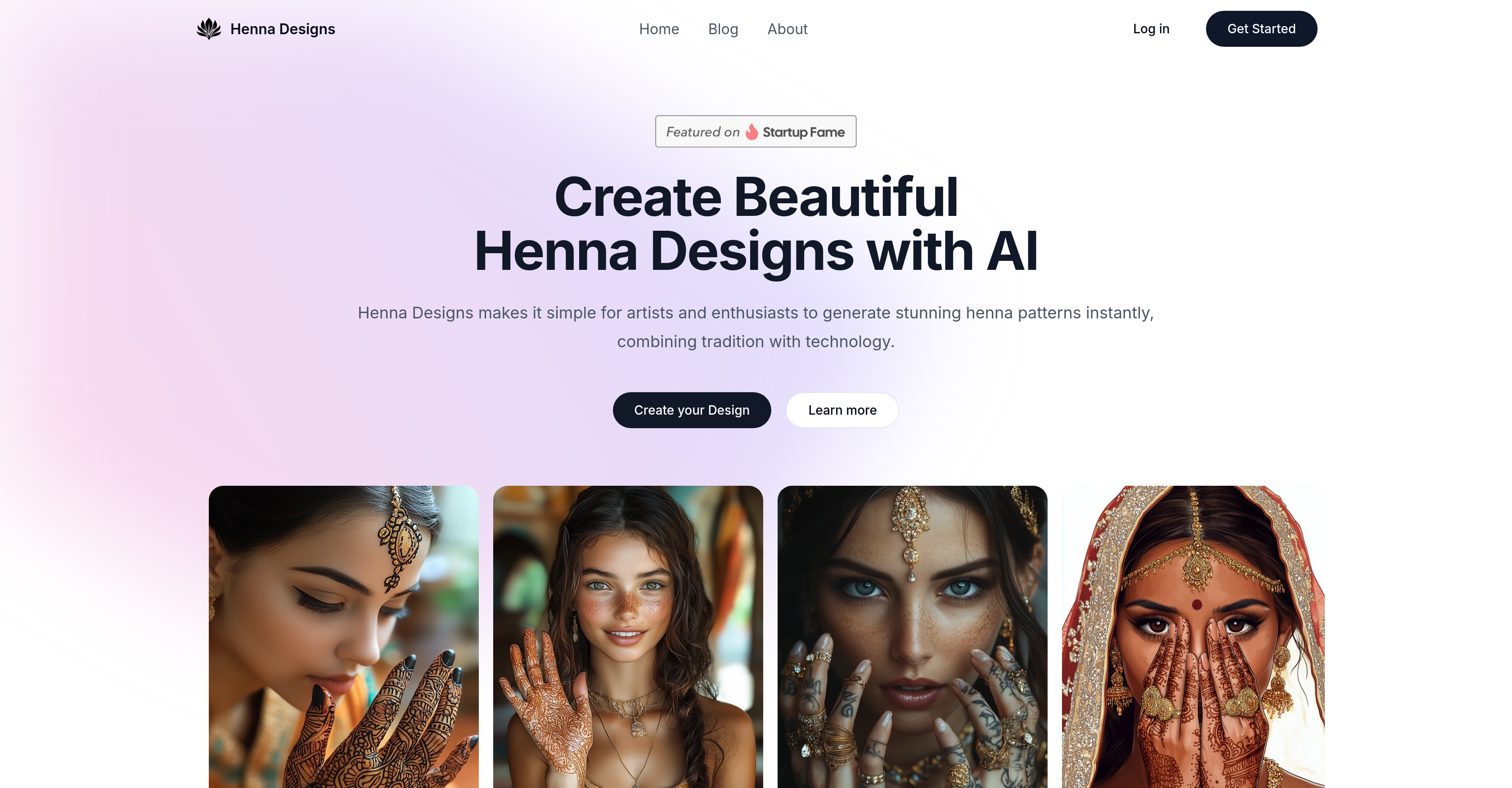 Henna Designs - Screenshot showing the interface and features of this AI tool