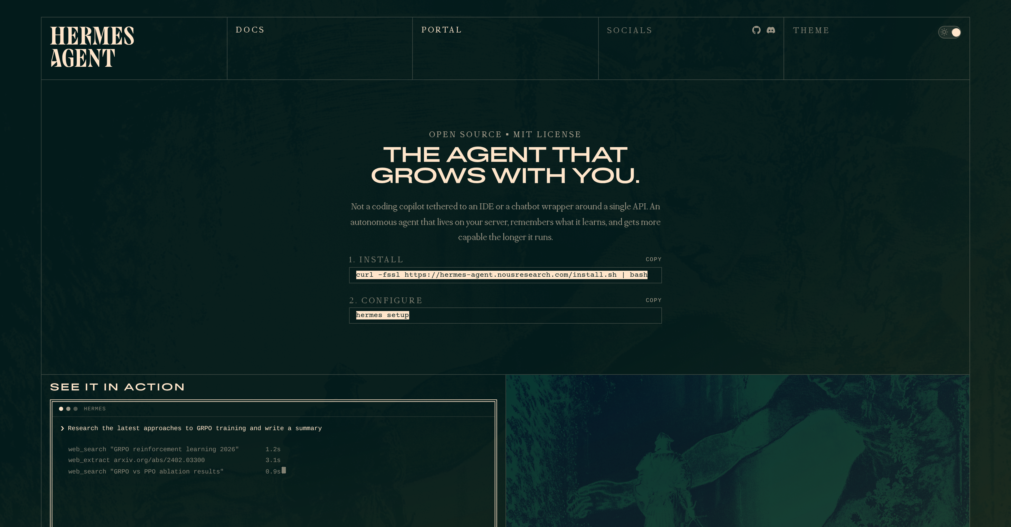 Hermes Agent - Screenshot showing the interface and features of this AI tool