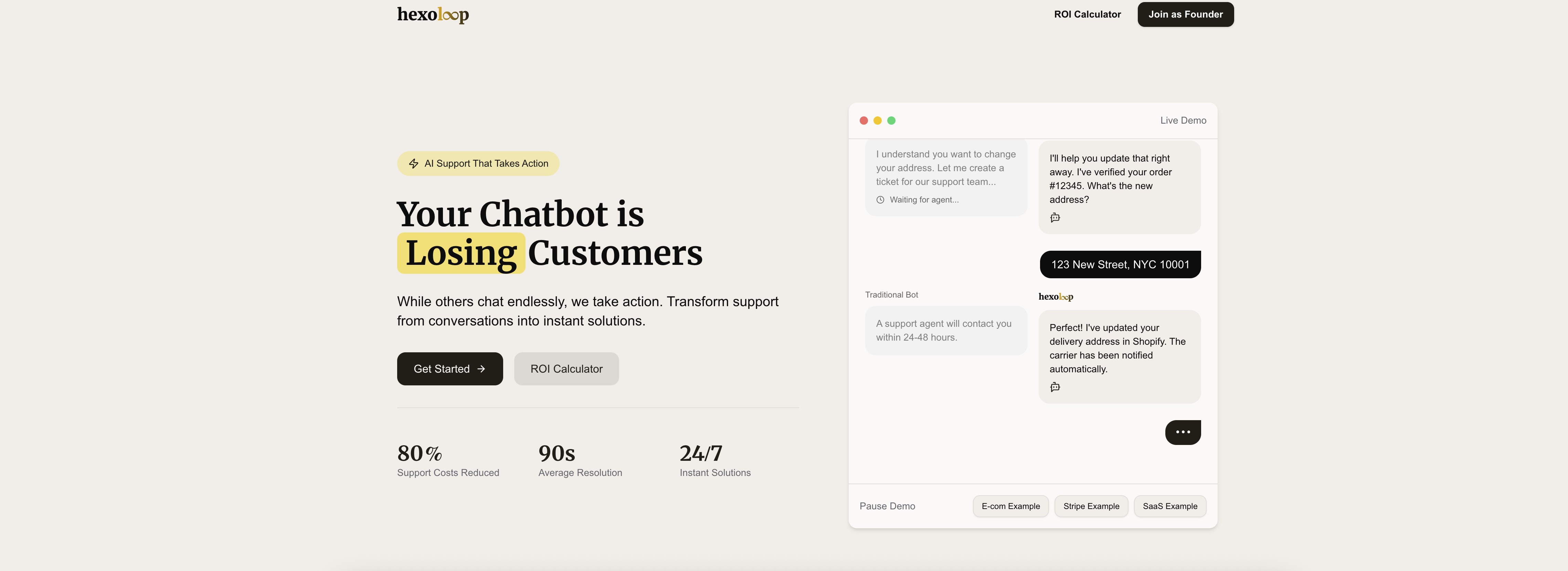 Hexoloop - Screenshot showing the interface and features of this AI tool