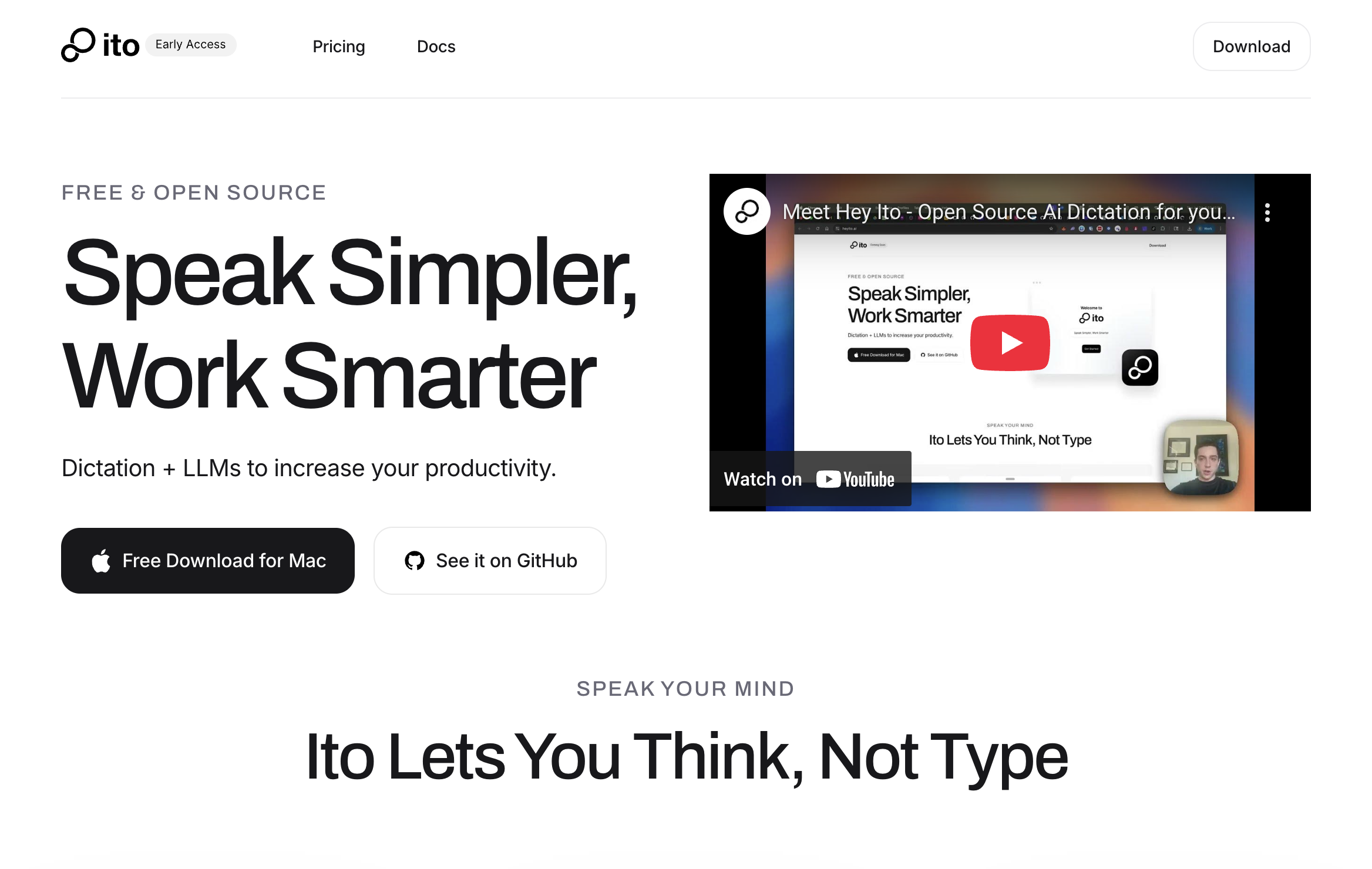 Ito - Ai Voice Dictation - Screenshot showing the interface and features of this AI tool