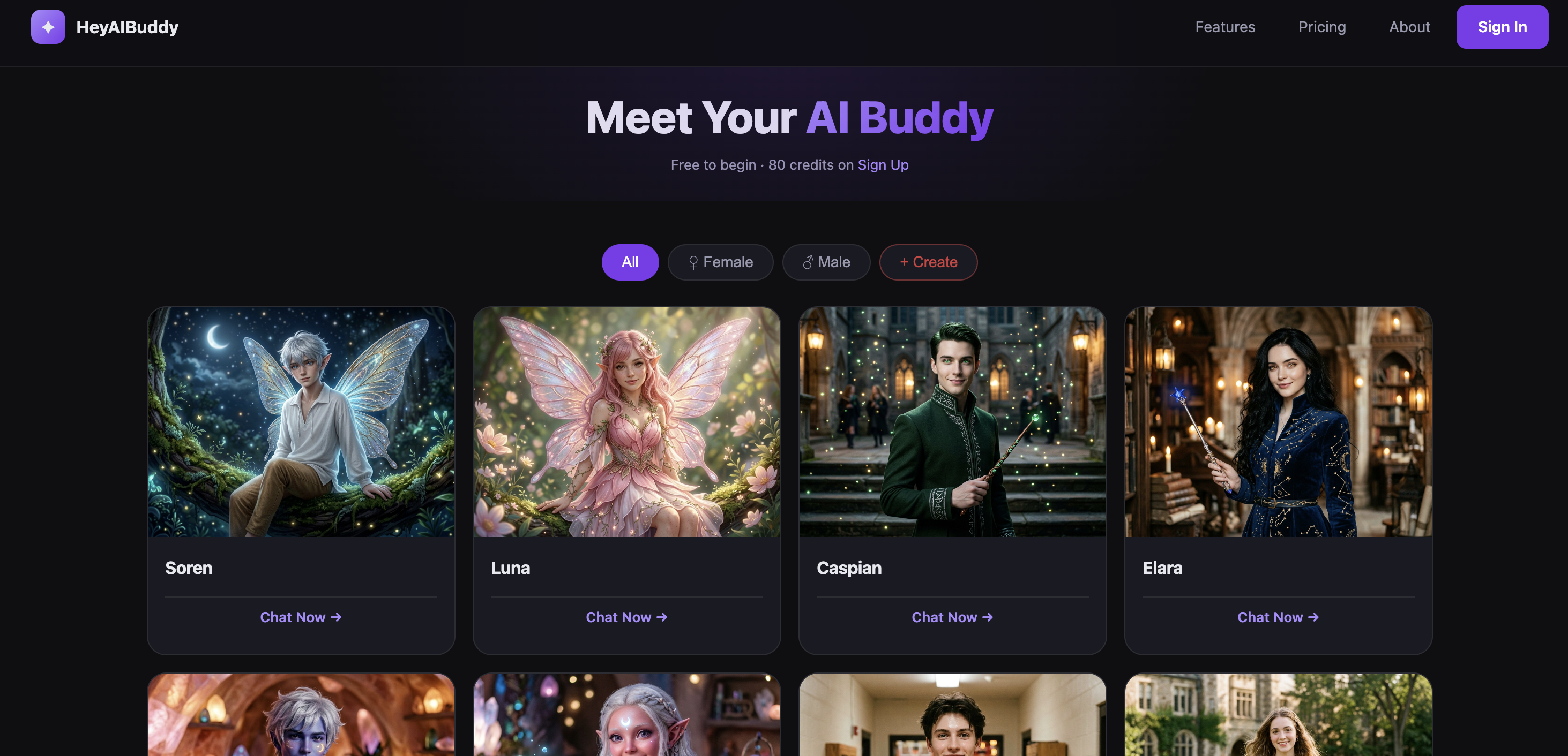 HeyAIBuddy - Screenshot showing the interface and features of this AI tool