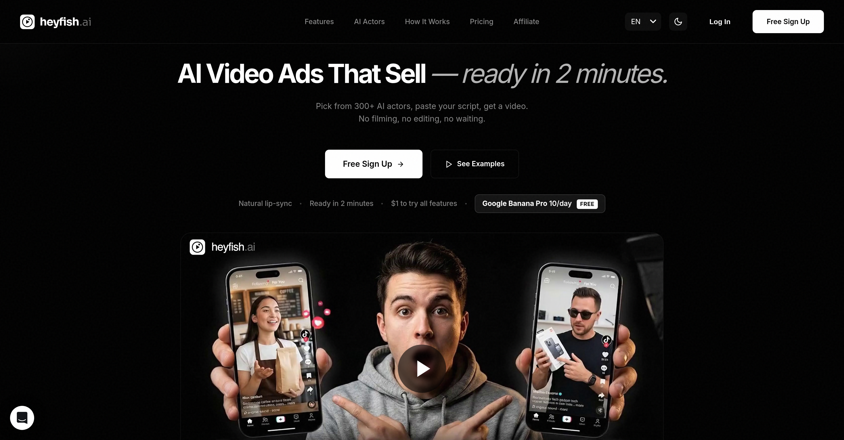 HeyFish.ai - Screenshot showing the interface and features of this AI tool