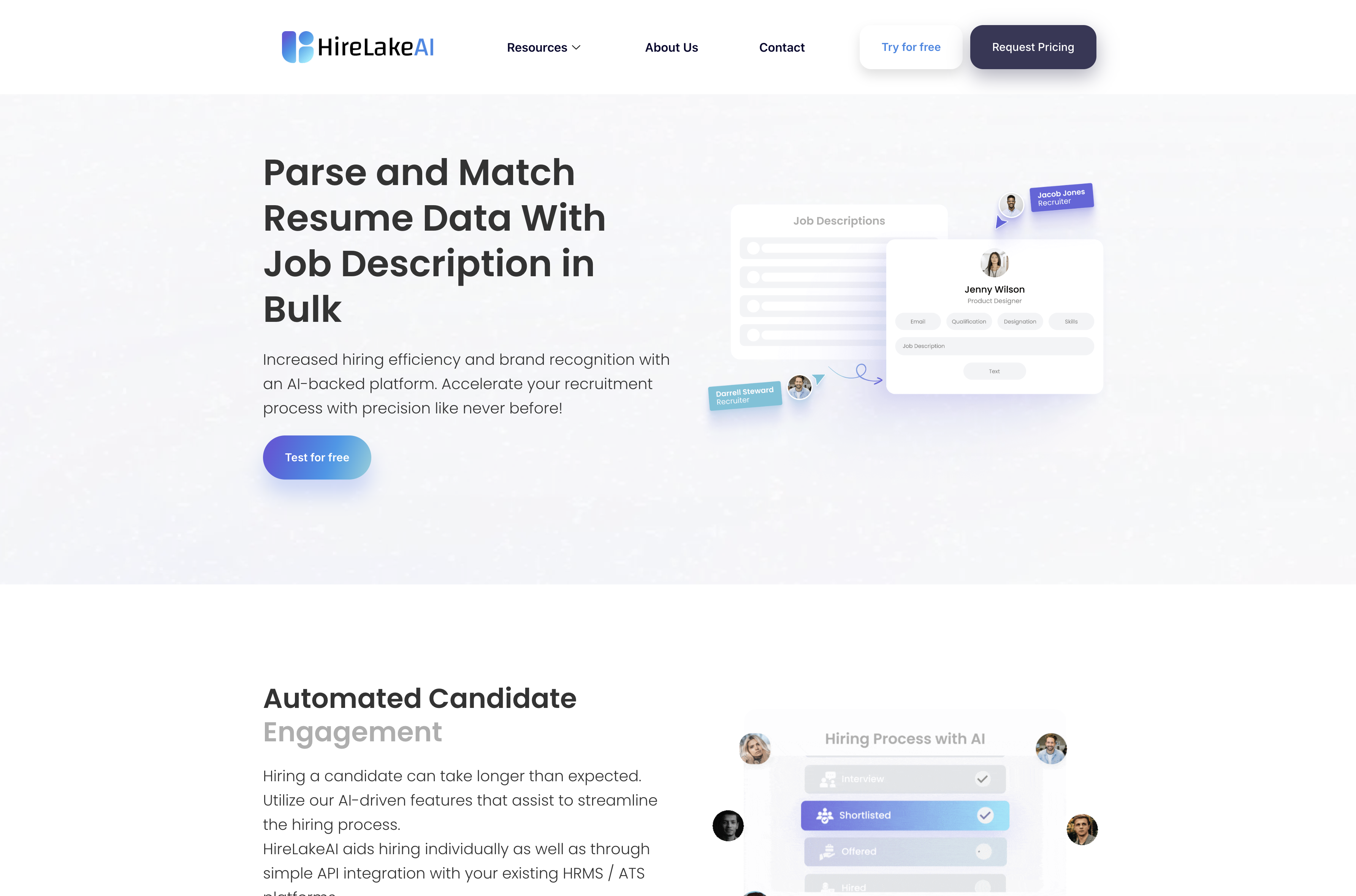 HireLakeAI - Screenshot showing the interface and features of this AI tool
