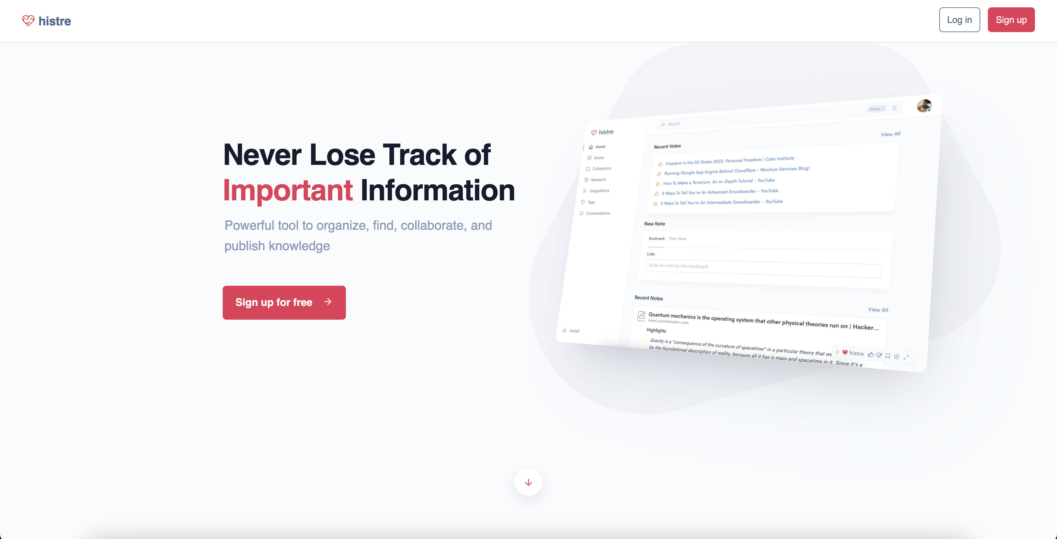 Histre - Screenshot showing the interface and features of this AI tool