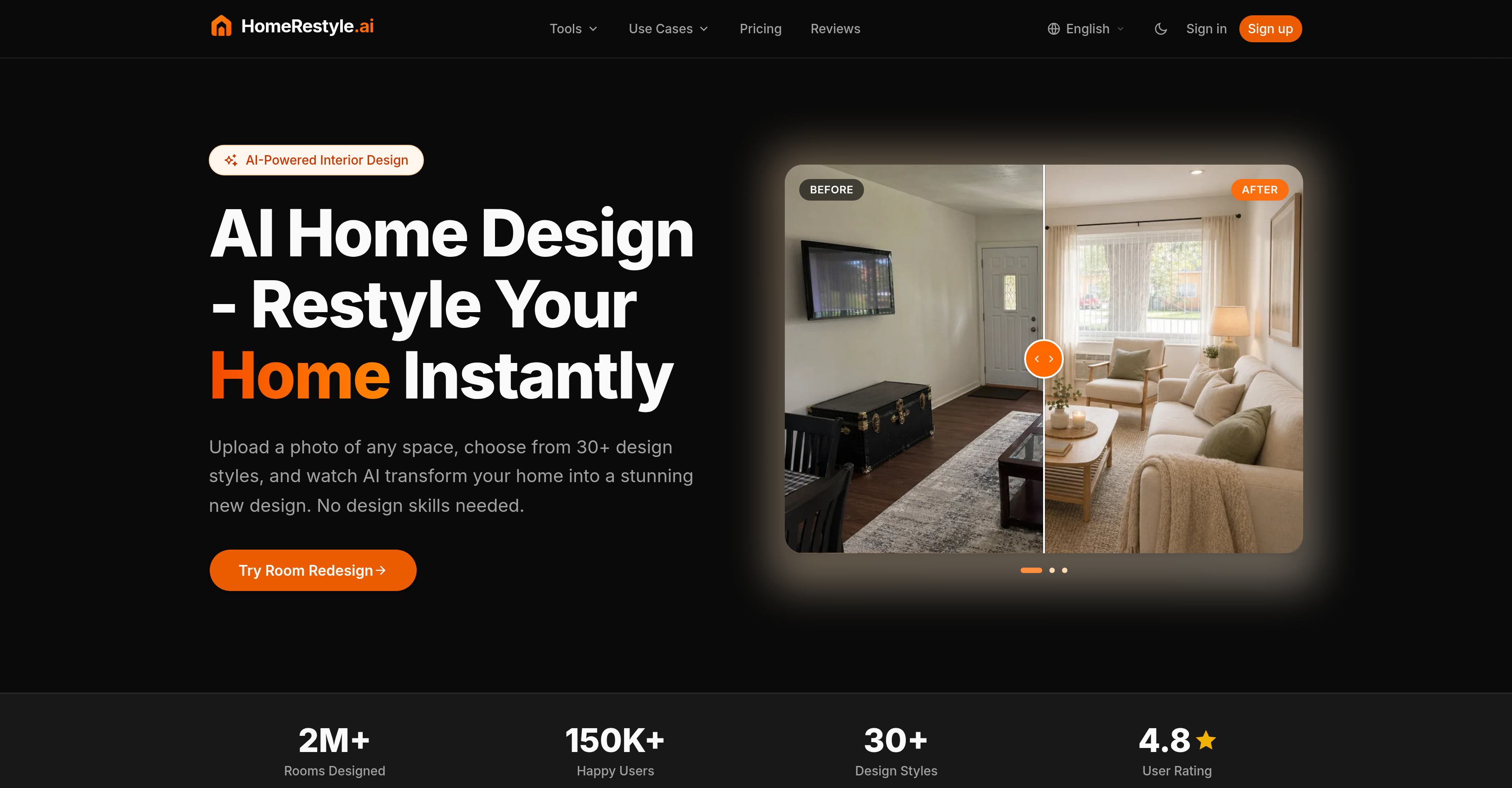 HomeRestyle AI - Screenshot showing the interface and features of this AI tool