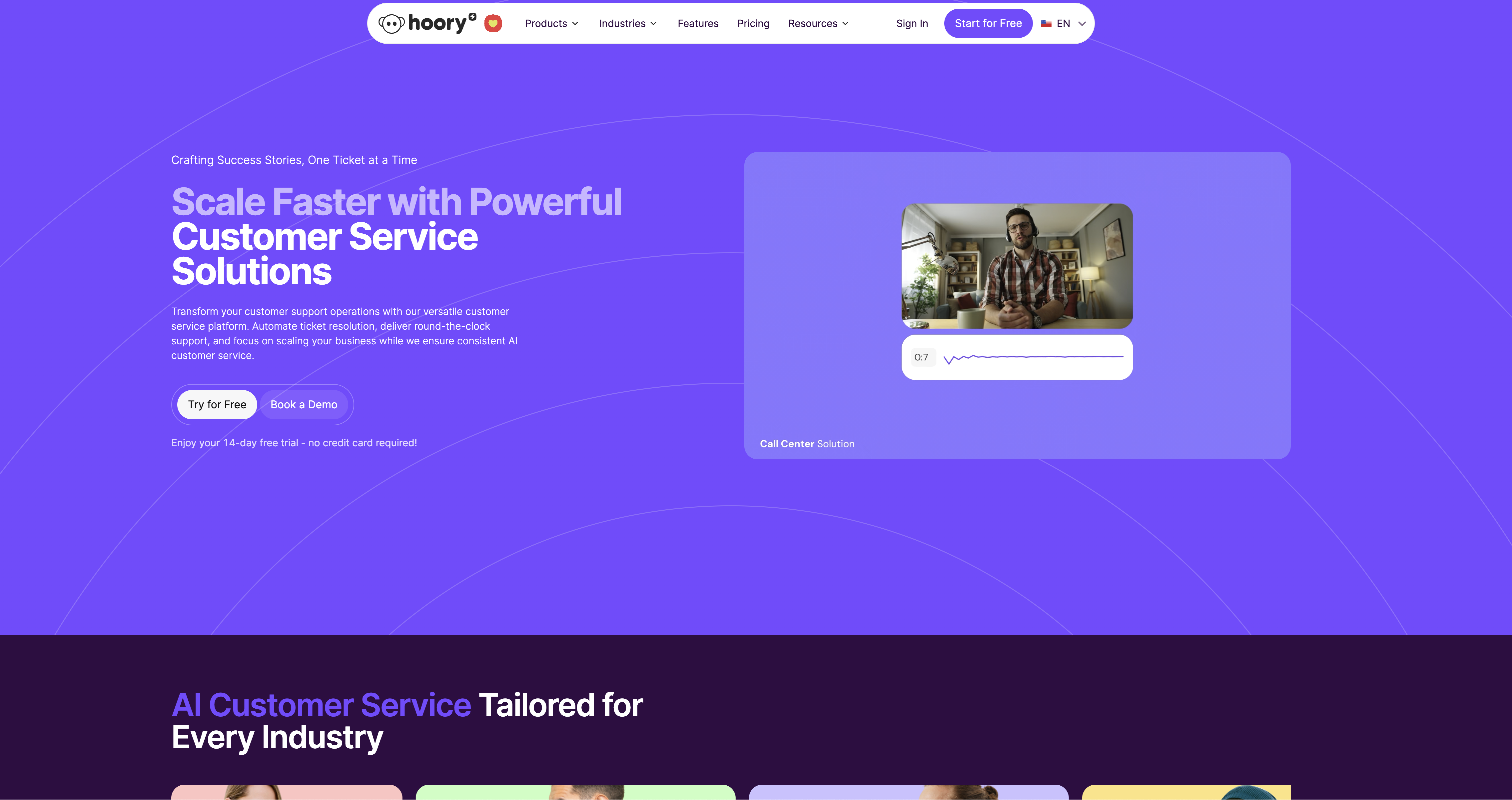 Hoory - Screenshot showing the interface and features of this AI tool