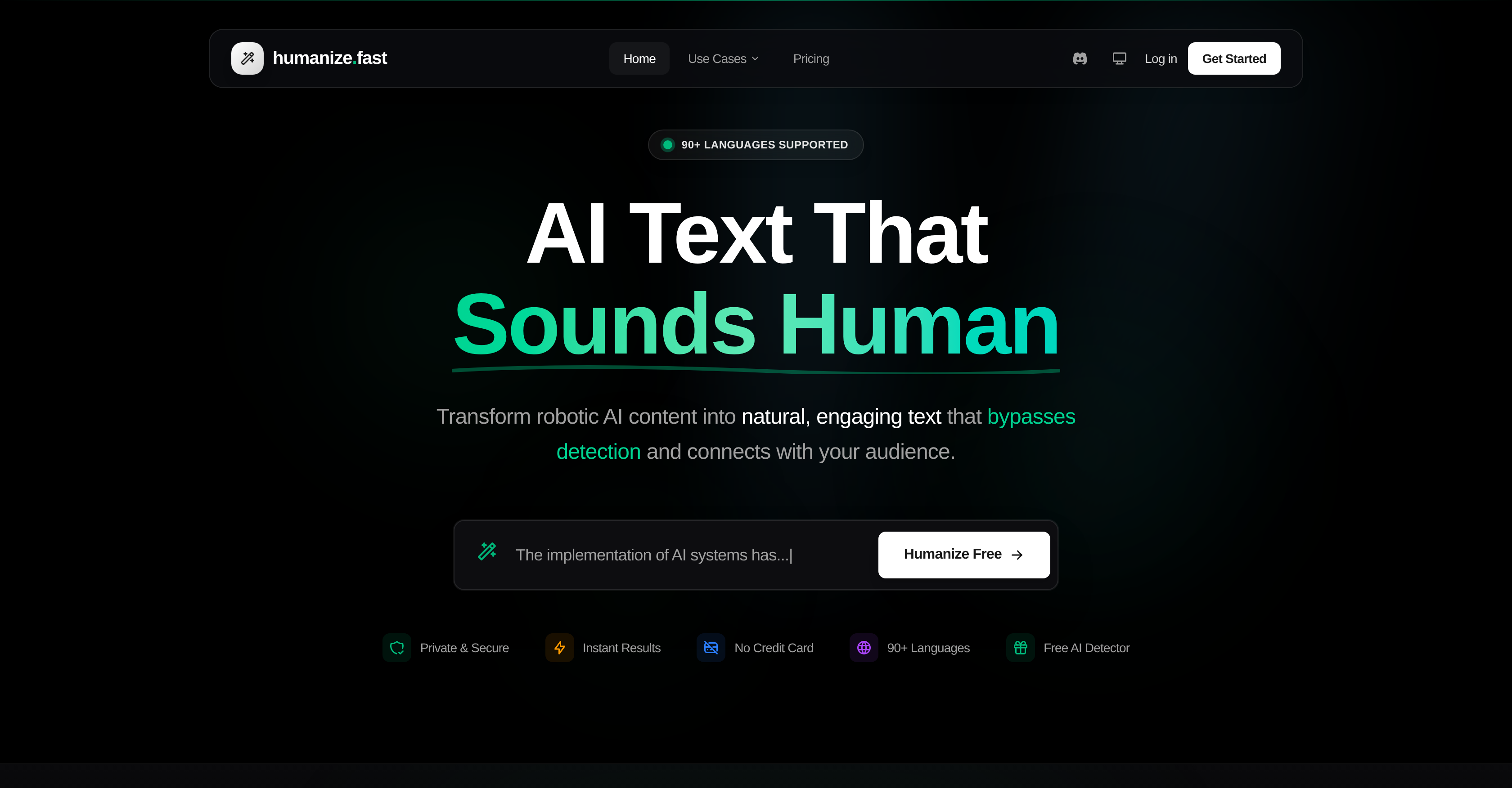Humanize AI - Screenshot showing the interface and features of this AI tool