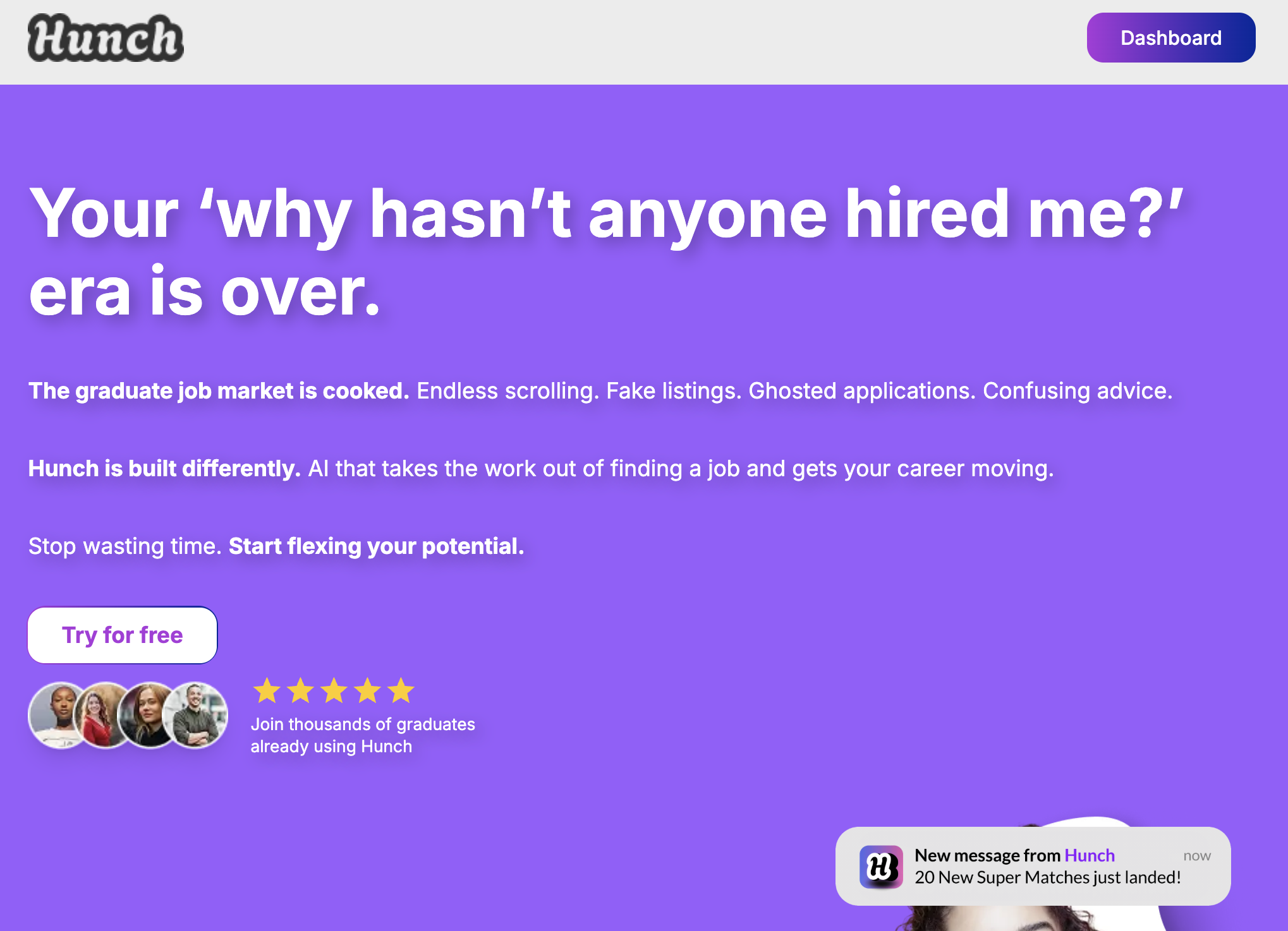 Hunch - Screenshot showing the interface and features of this AI tool