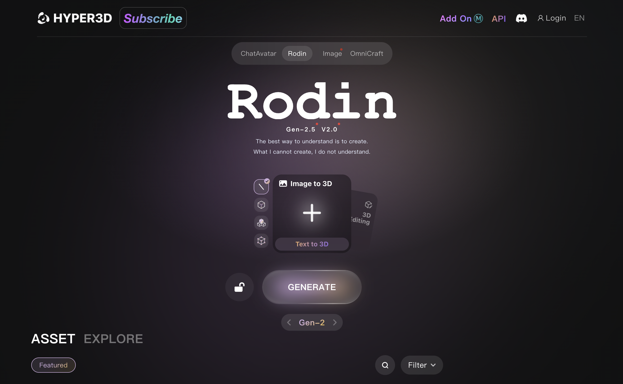 Hyper3D - Screenshot showing the interface and features of this AI tool