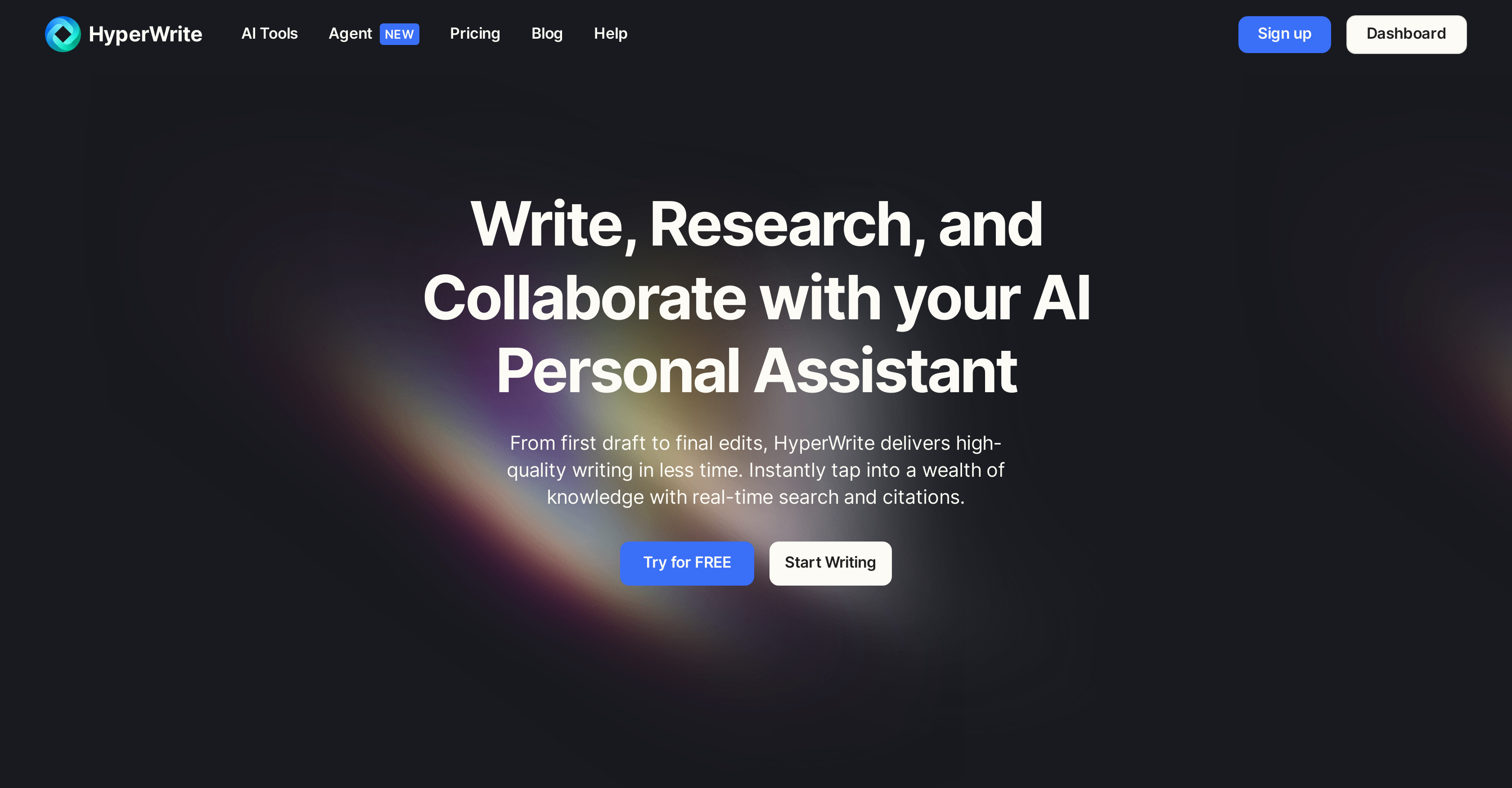 HyperWrite | AI Writing Assistant - Screenshot showing the interface and features of this AI tool