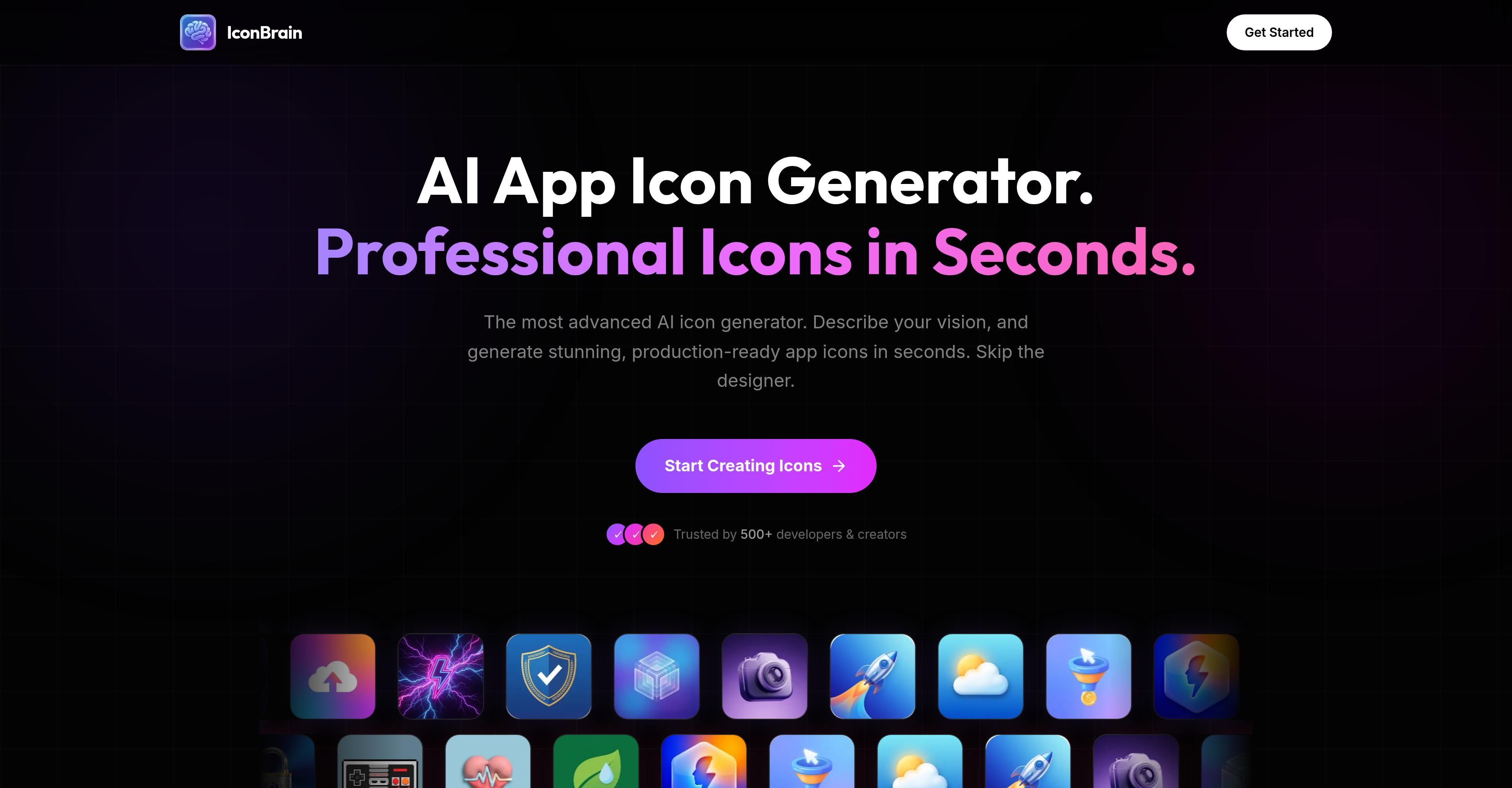 IconBrain - Screenshot showing the interface and features of this AI tool