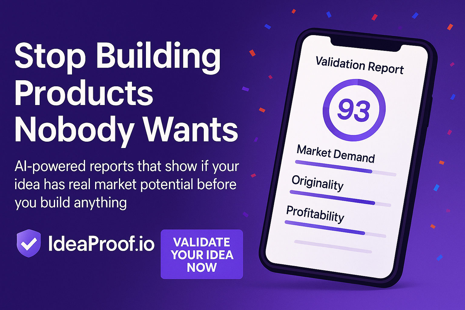 IdeaProof – AI Startup Business Idea Validator - Screenshot showing the interface and features of this AI tool