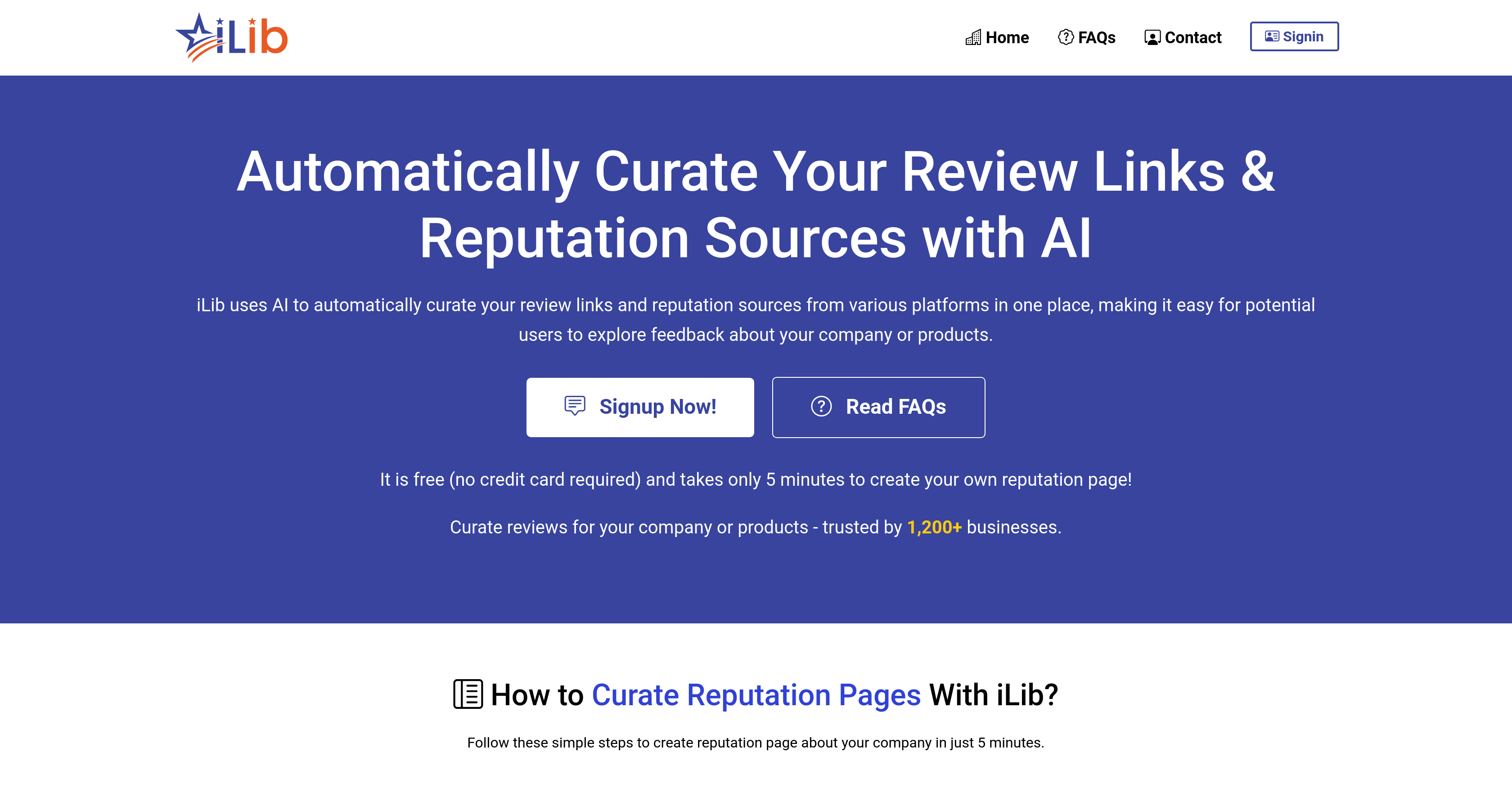 iLib - Screenshot showing the interface and features of this AI tool