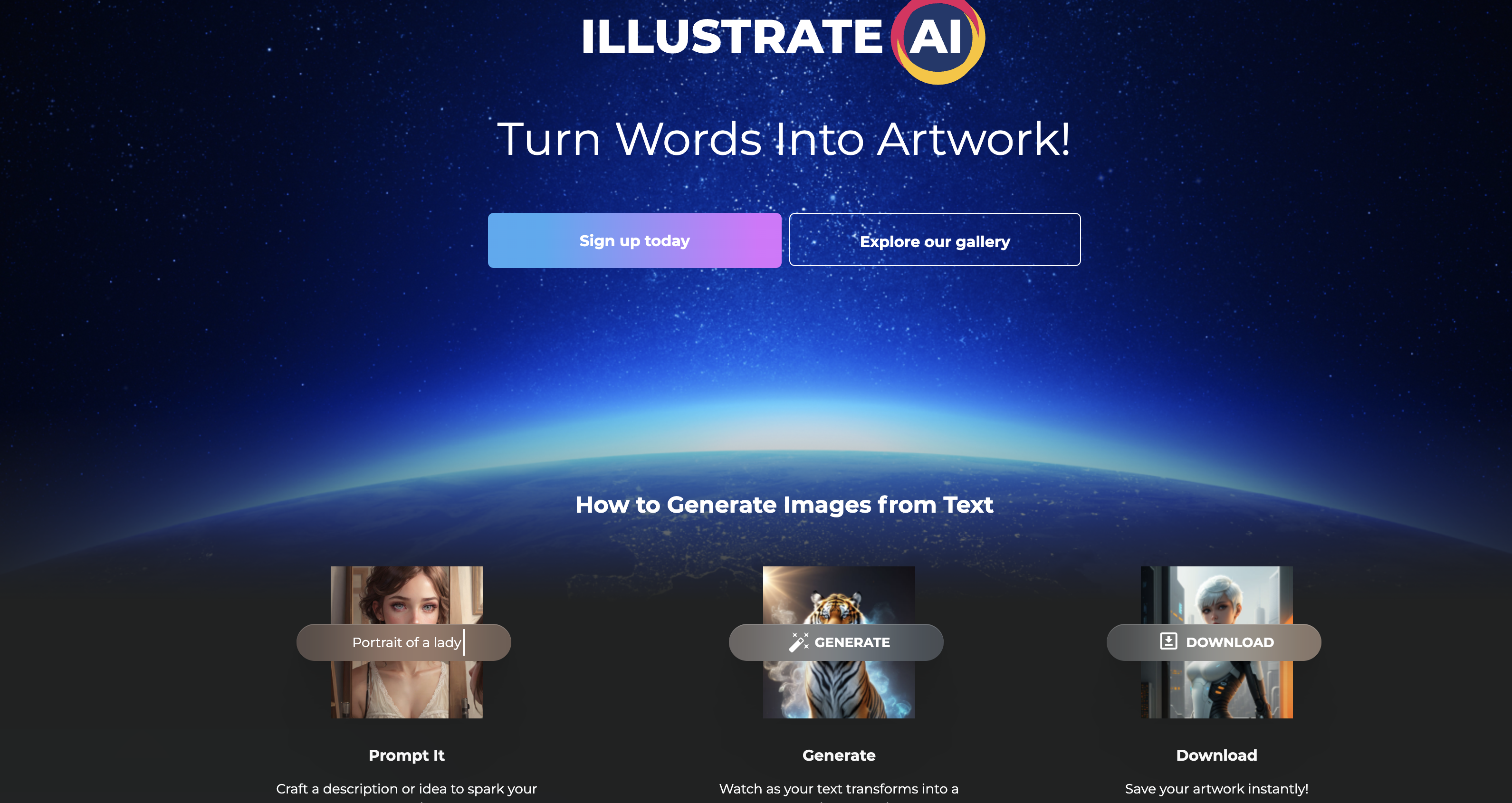 IllustrateAI - Screenshot showing the interface and features of this AI tool