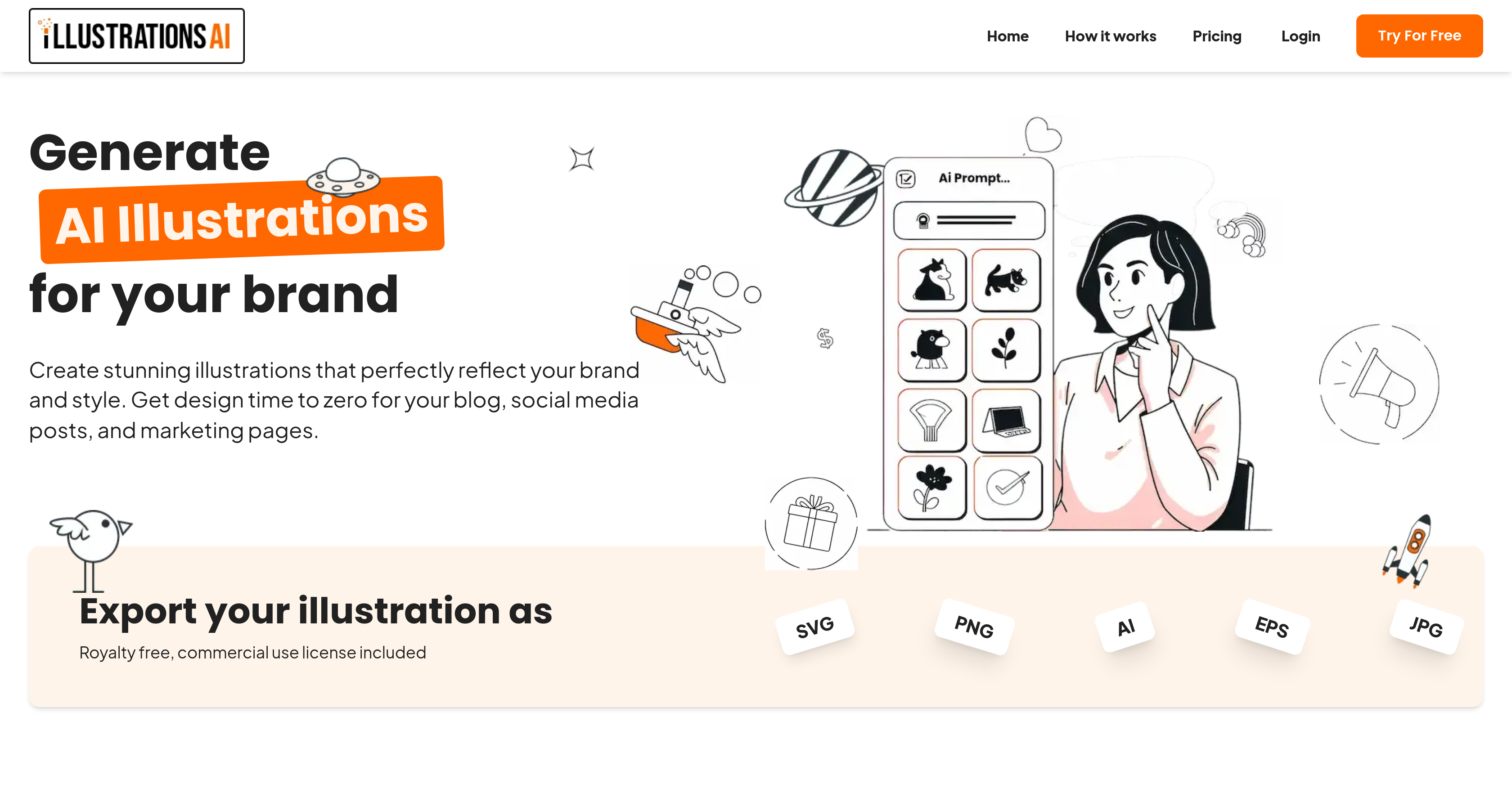 Illustrations AI - Screenshot showing the interface and features of this AI tool